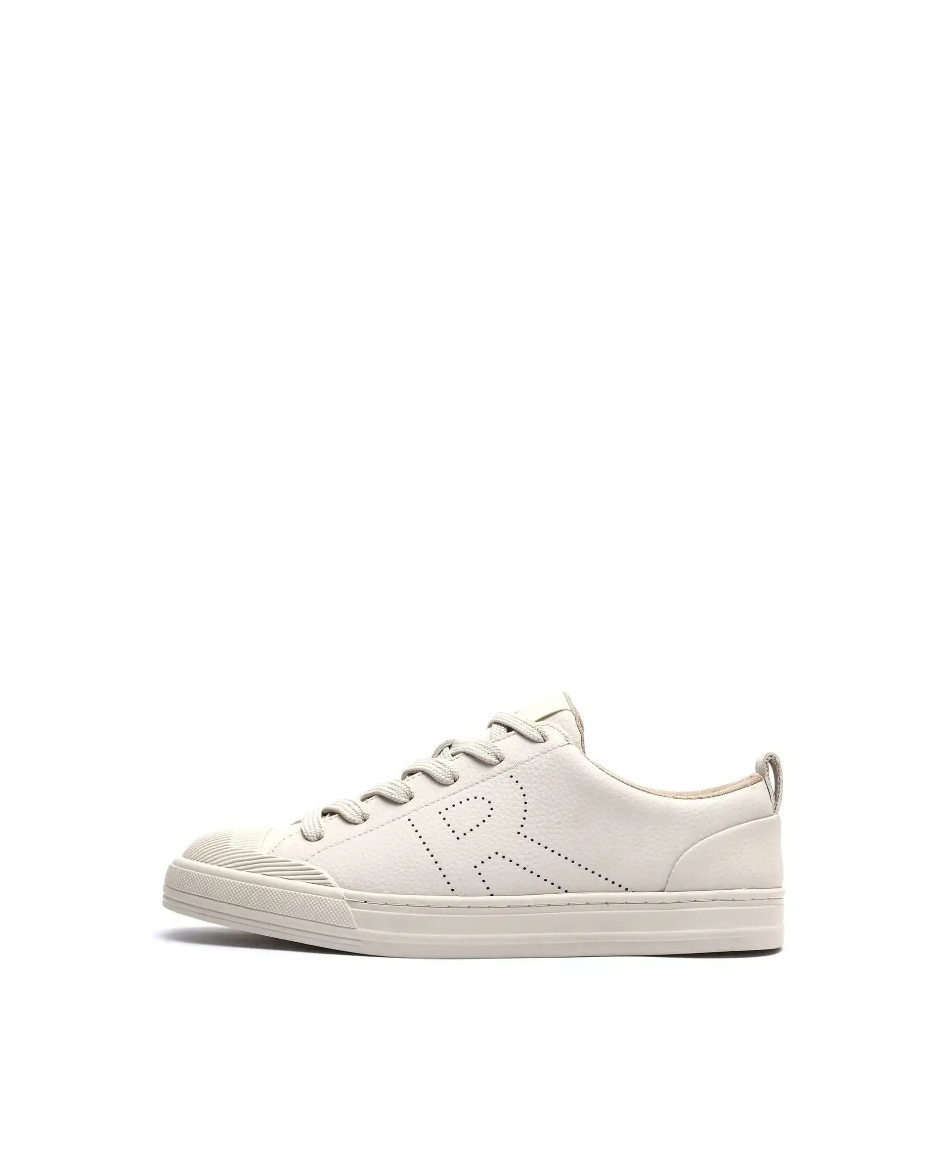 RAREZ Rare Rabbit Men's Sauron 25 Light Beige Micro Leather Sneaker