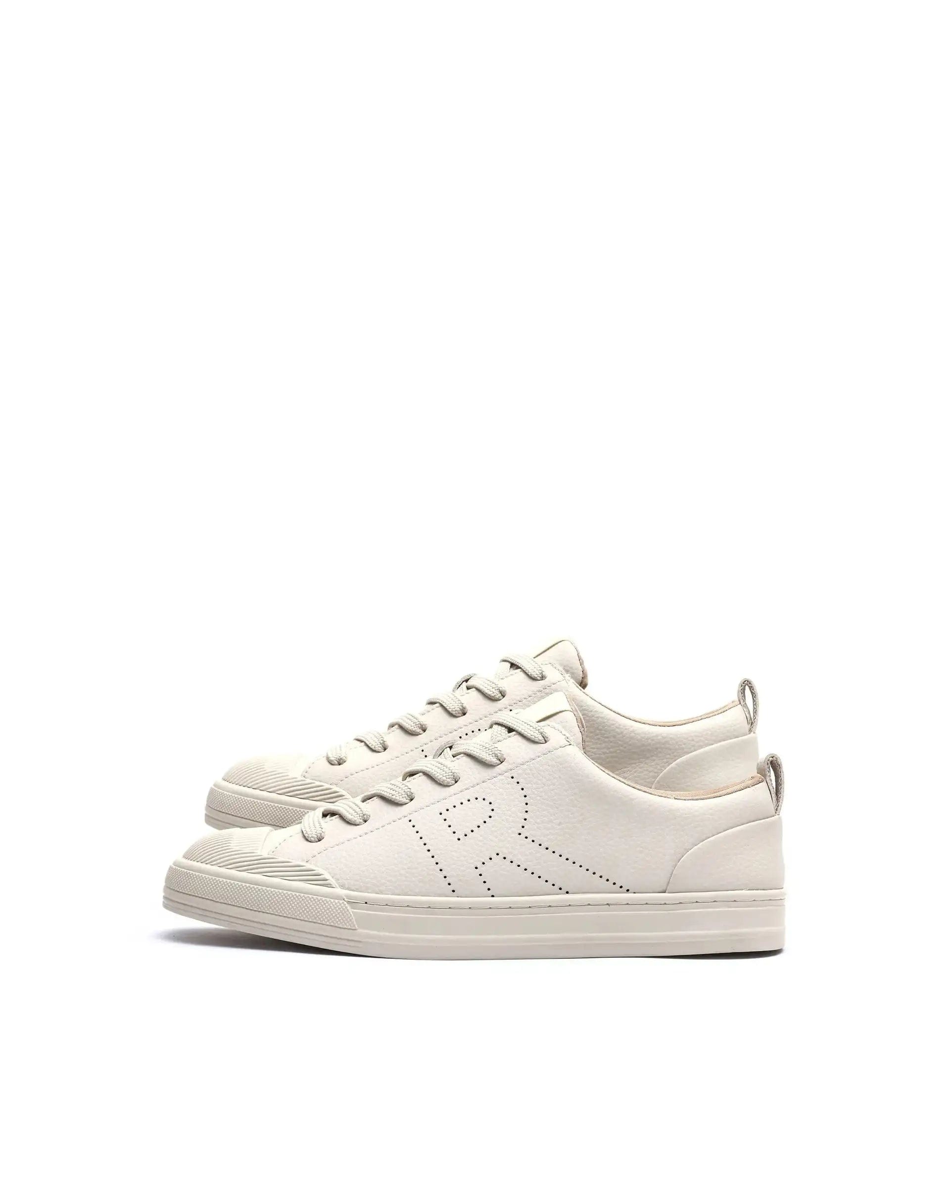 RAREZ Rare Rabbit Men's Sauron 25 Light Beige Micro Leather Sneaker