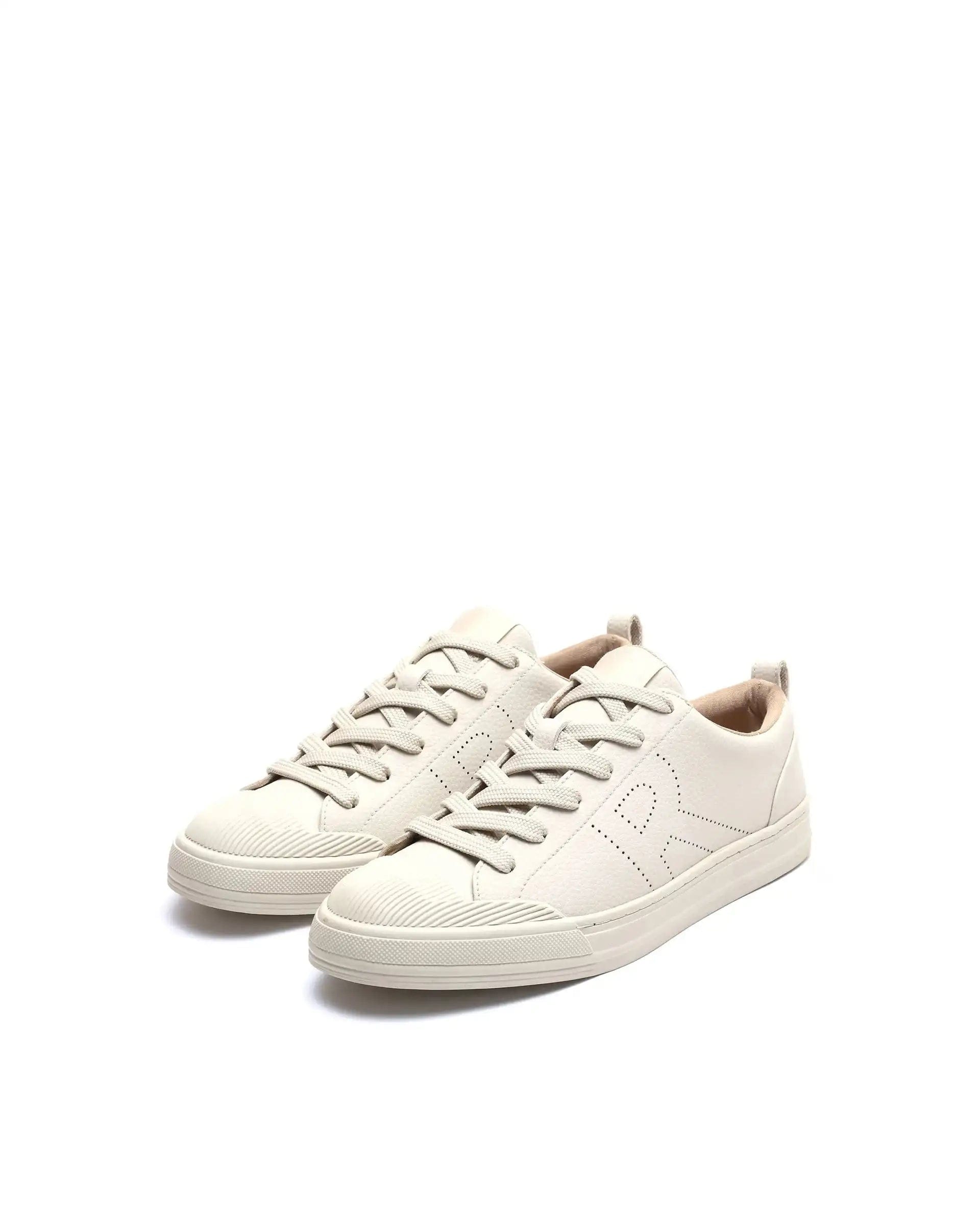 RAREZ Rare Rabbit Men's Sauron 25 Light Beige Micro Leather Sneaker