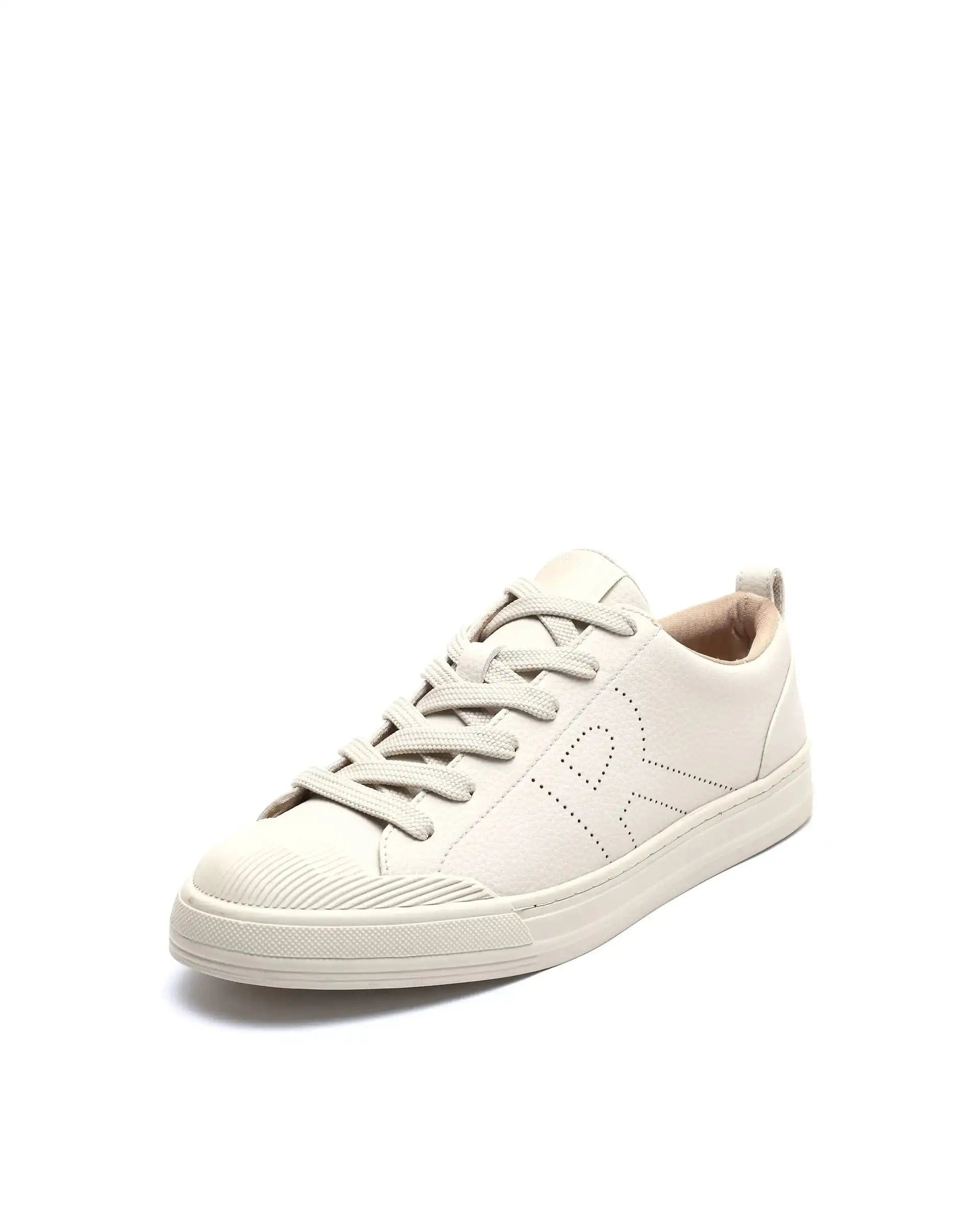 RAREZ Rare Rabbit Men's Sauron 25 Light Beige Micro Leather Sneaker