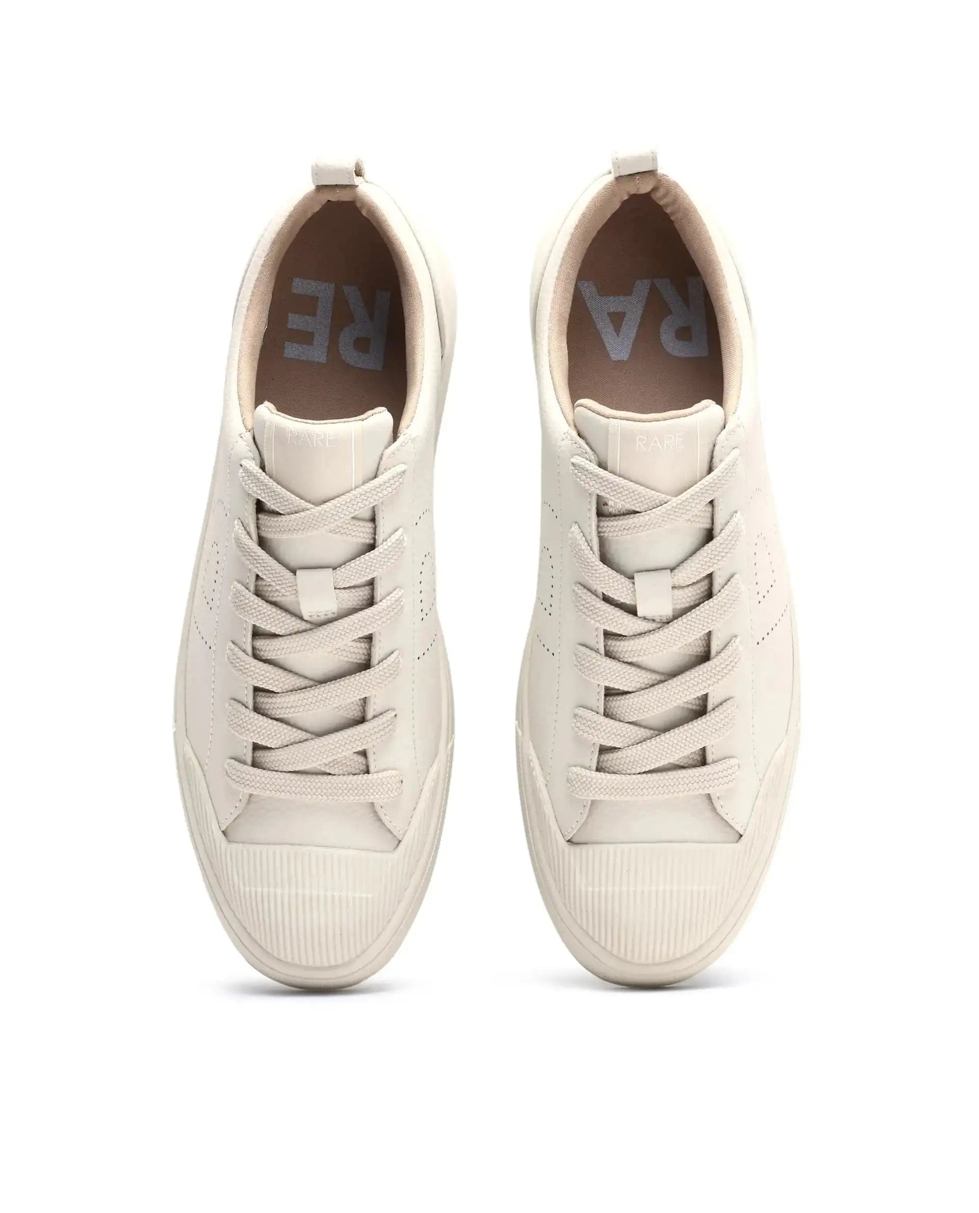 RAREZ Rare Rabbit Men's Sauron 25 Light Beige Micro Leather Sneaker