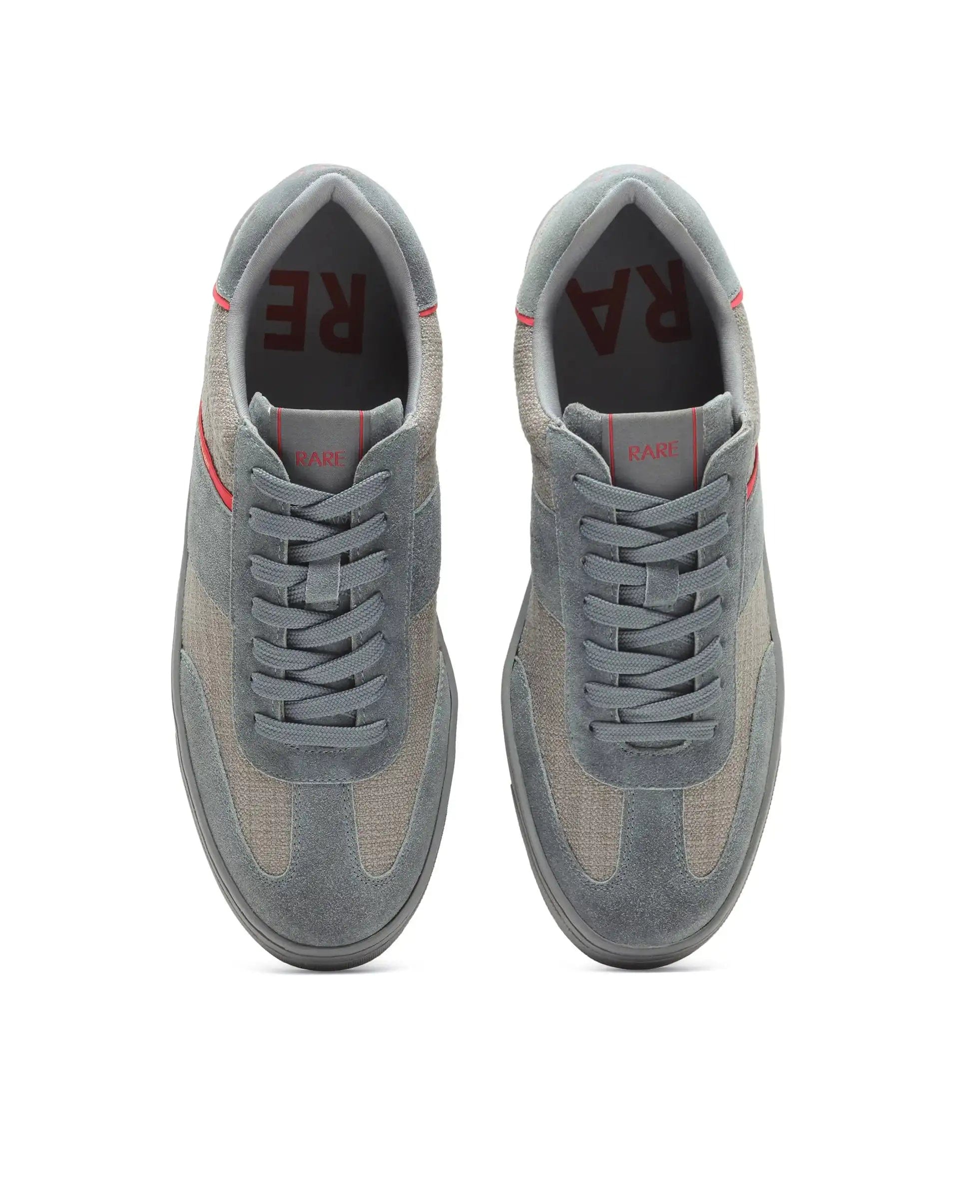 RAREZ Rare Rabbit Men's Fizzo Grey Suede Sneaker