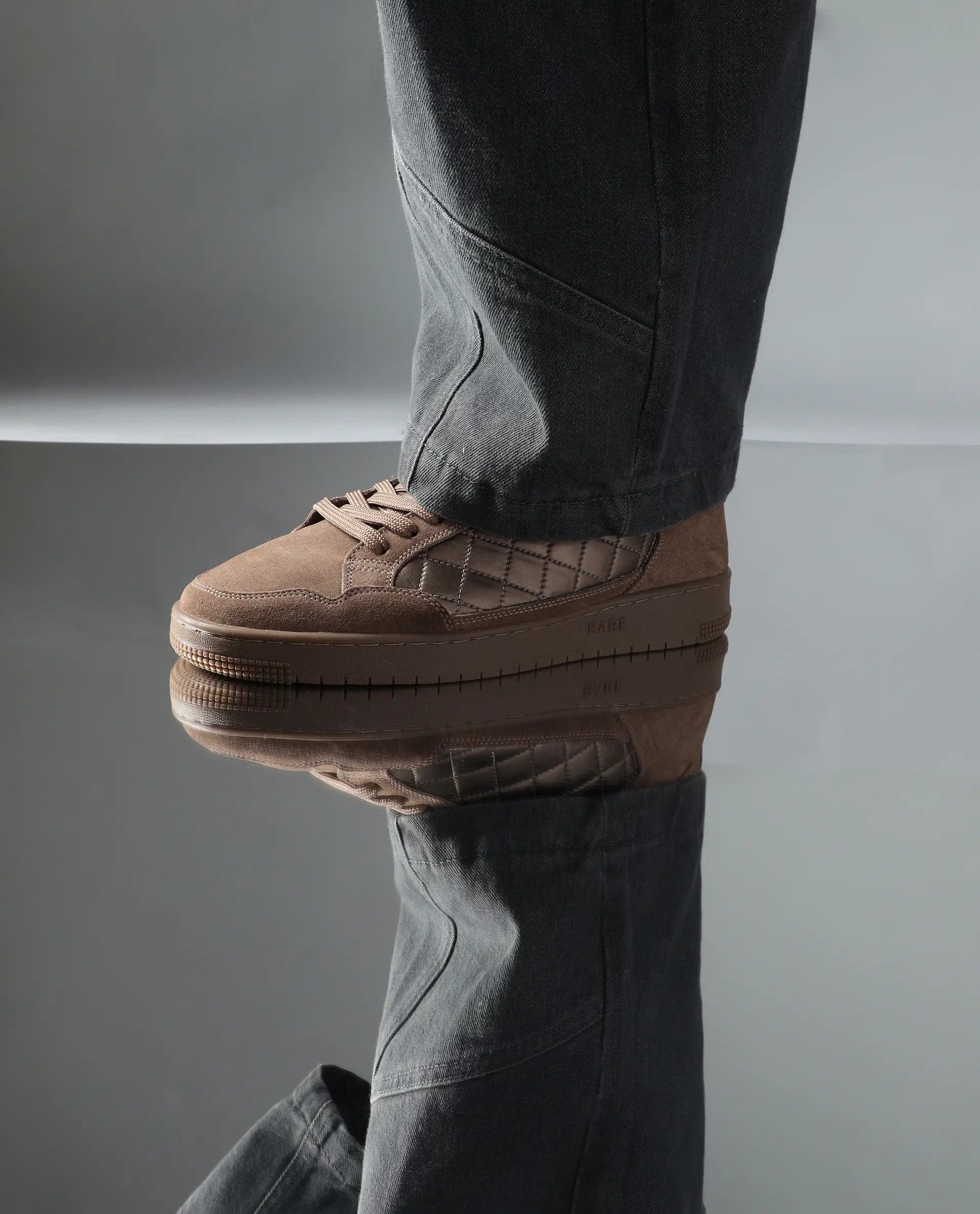 RAREZ Rare Rabbit Men's Omega Brass Suede Lace - Up Closure Sneaker