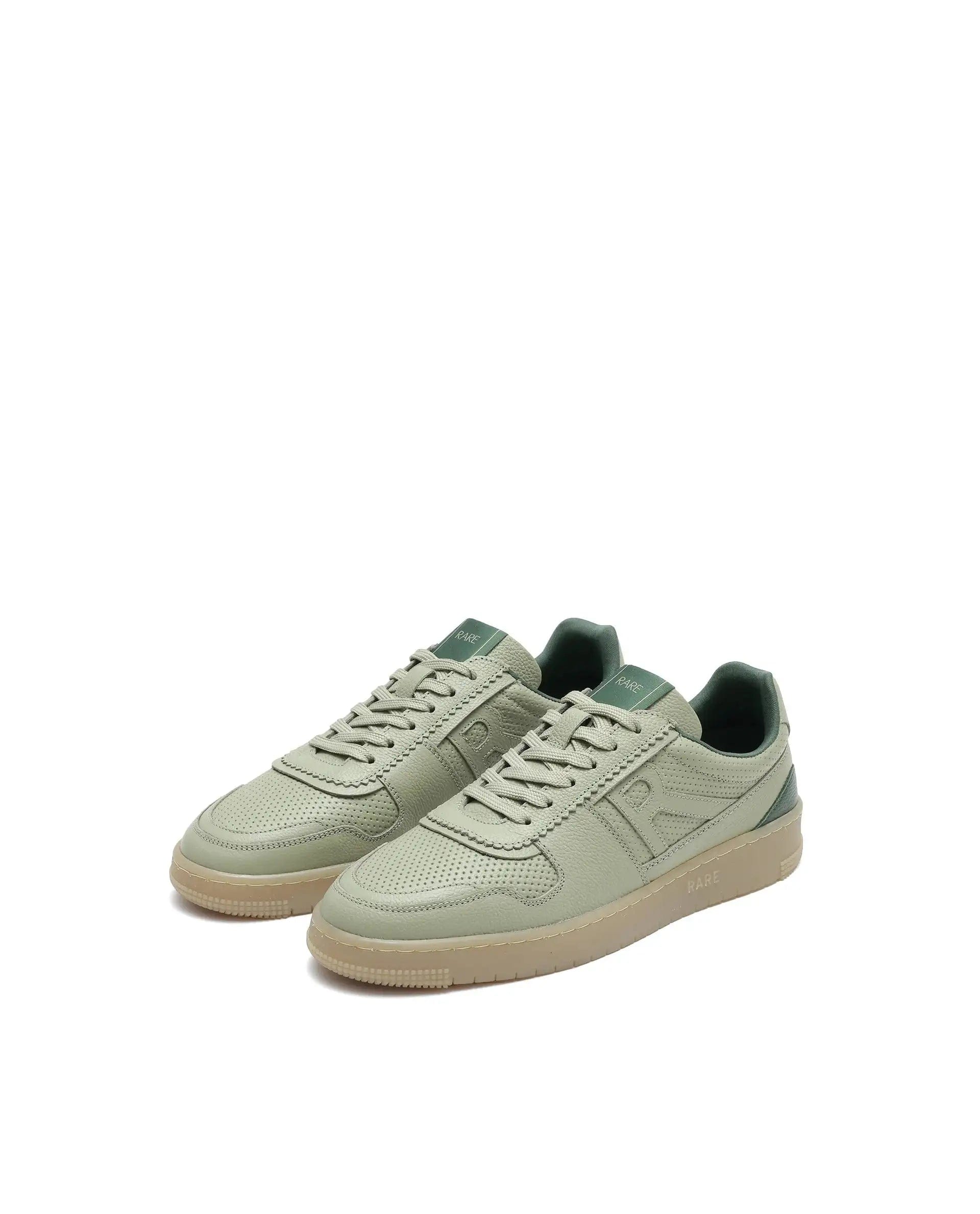 RAREZ Rare Rabbit Mens Neva Sage Genuine Leather Lace - Up Closure Low - Top Dual Tone Sneaker