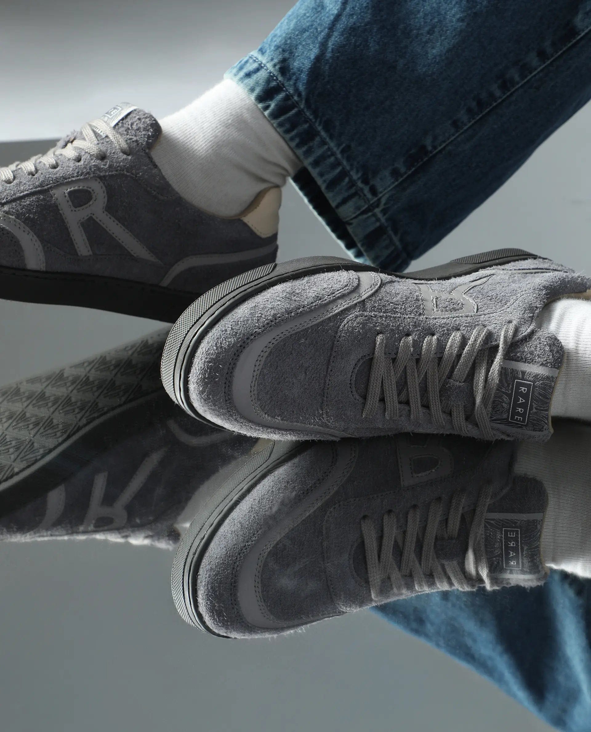 RAREZ Rare Rabbit Men Orla Grey Lace - Up Closure Suede Sneaker