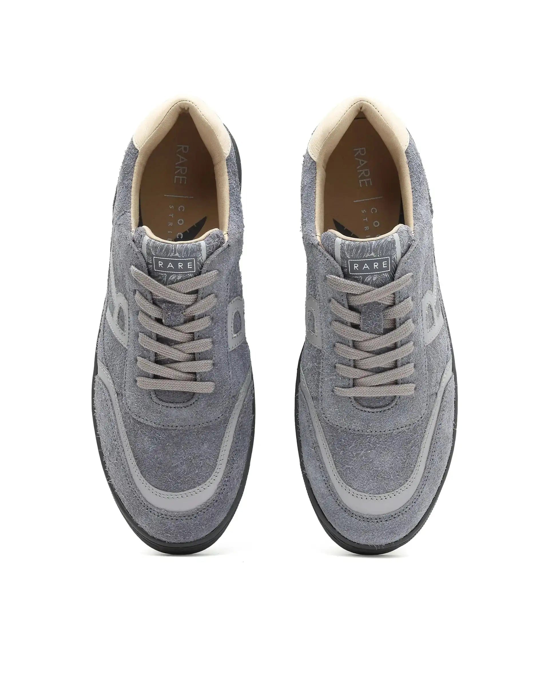 RAREZ Rare Rabbit Men Orla Grey Lace - Up Closure Suede Sneaker