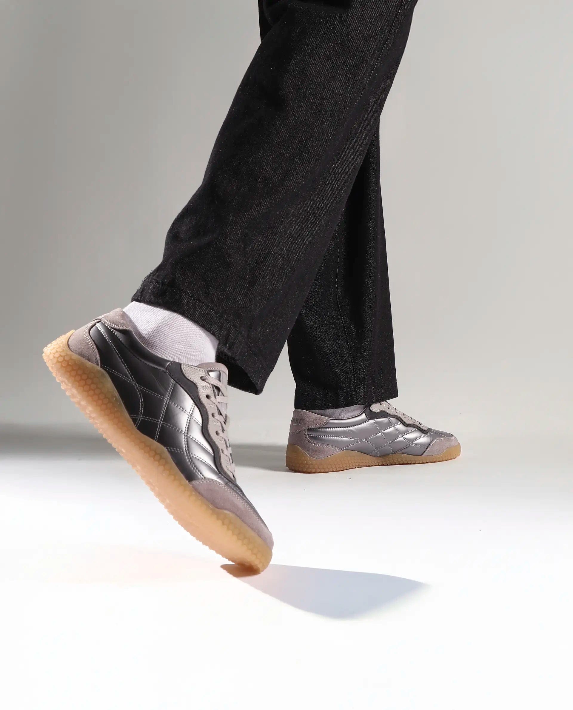 RAREZ Rare Rabbit Men's Temo Silver Parachute Lace - Up Closure Sneaker