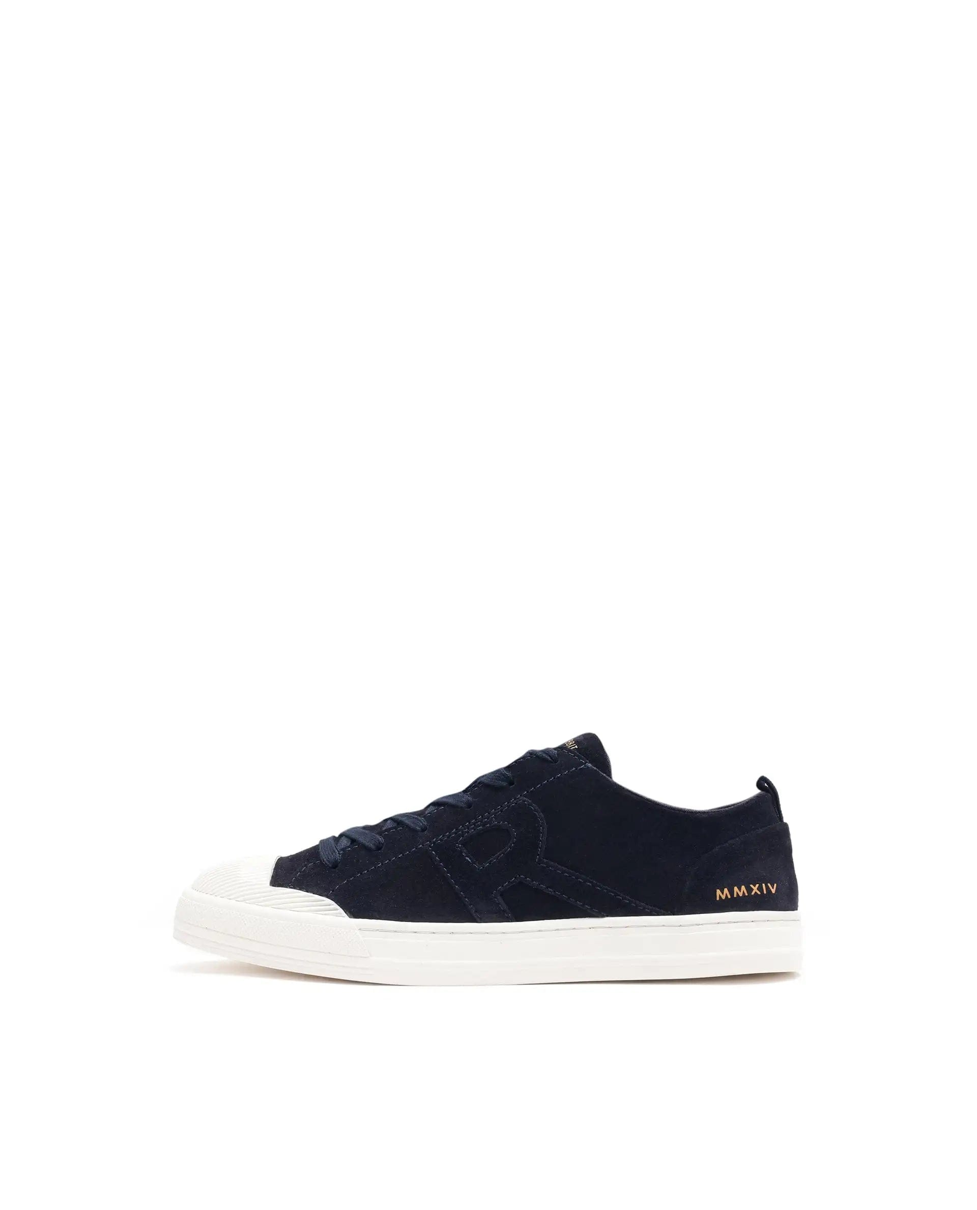 RAREZ Rare Rabbit Mens Sauron Navy Round Toe Premium Suede Lace Up Low Top Sneaker Shoes