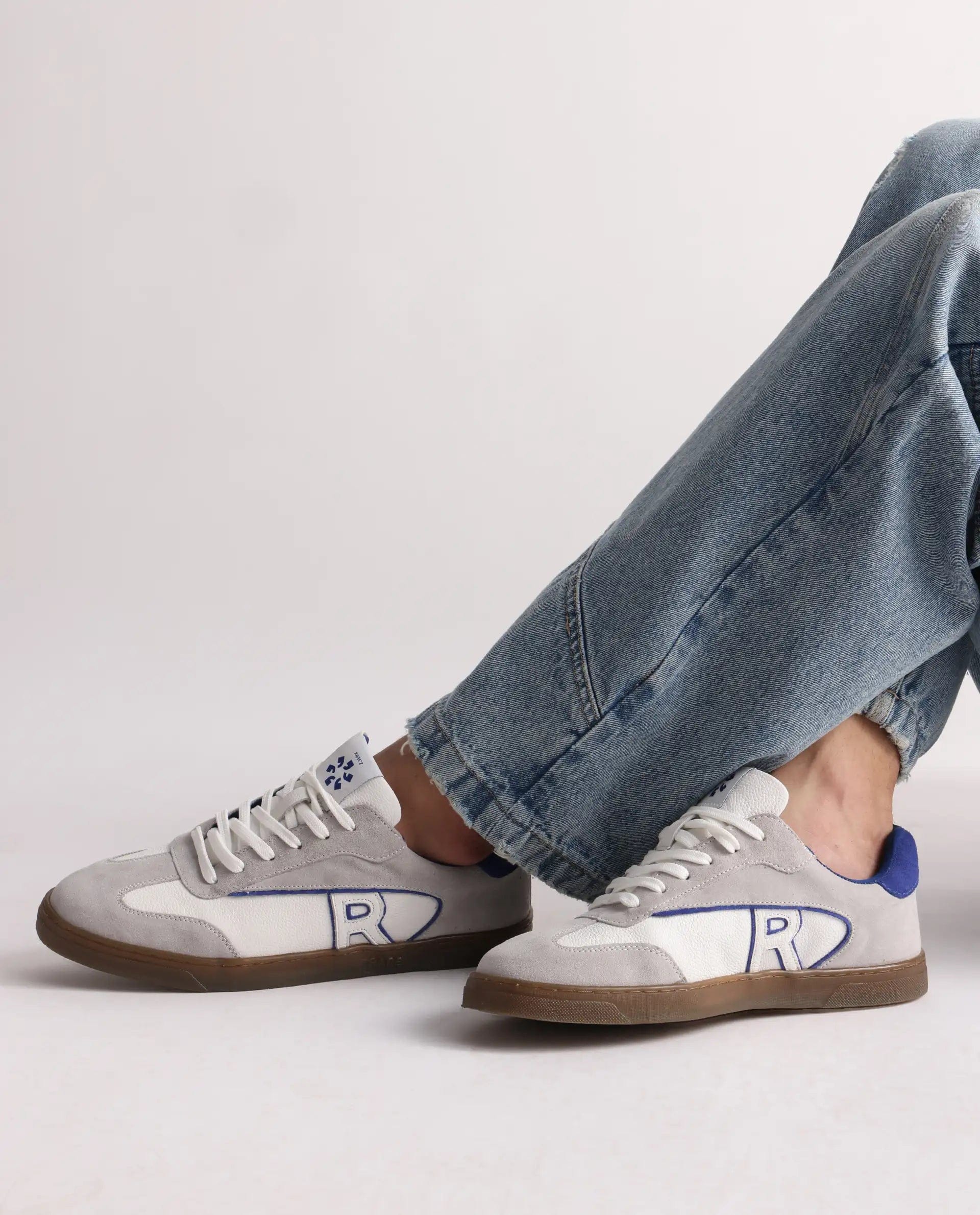 RAREZ Rare Rabbit Men's Zoop White Leather Lace - Up Closure Sneaker