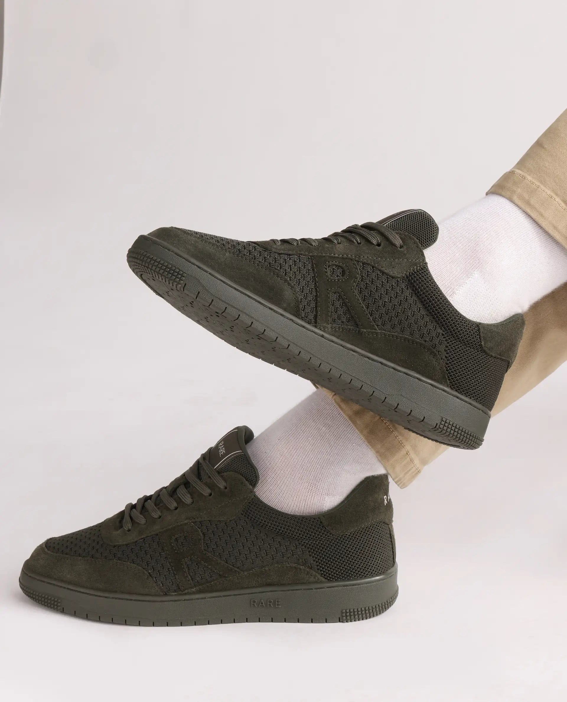 RAREZ Rare Rabbit Men's Flint Olive Lace - Up Closure Sneaker
