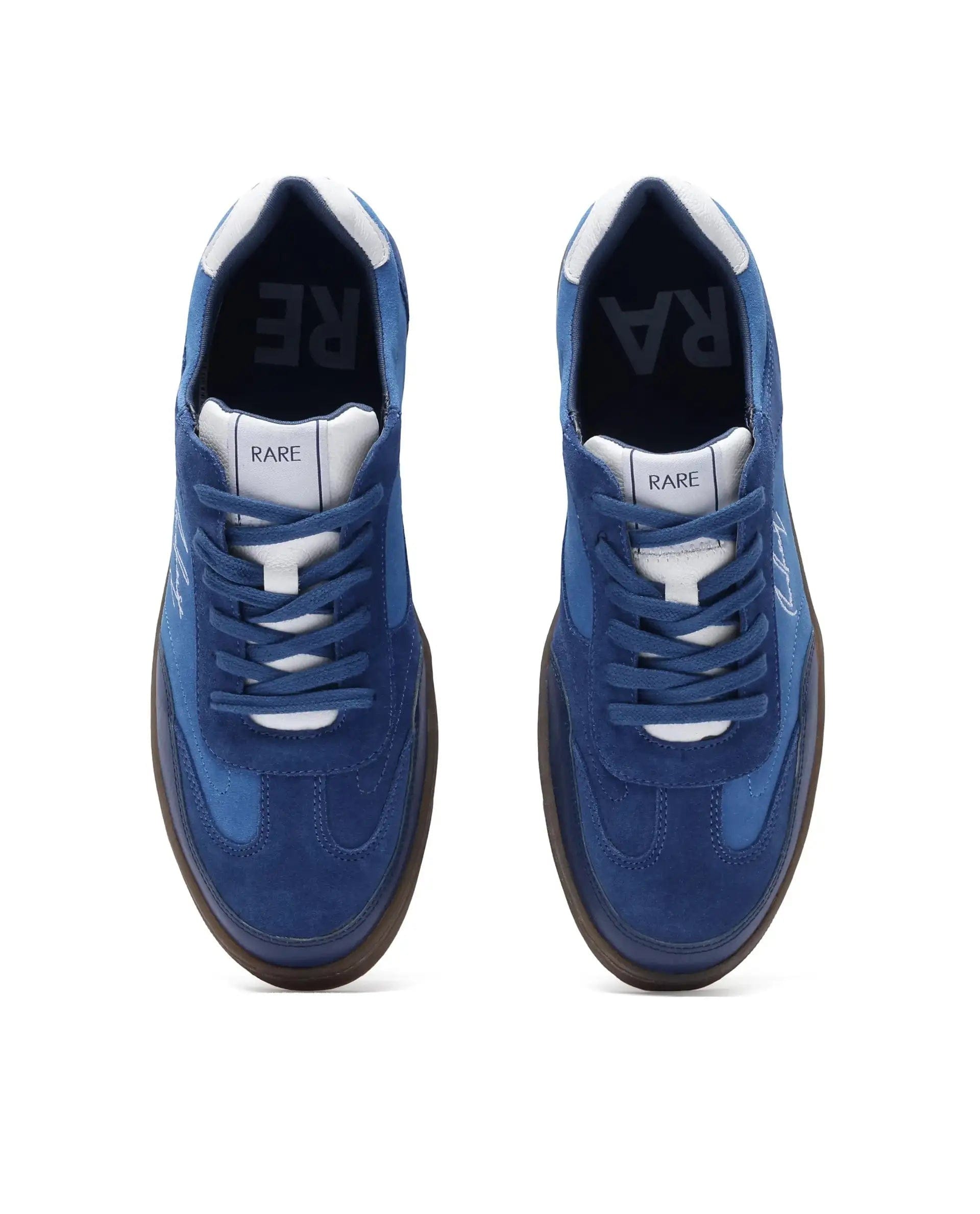 RAREZ Rare Rabbit Men's Rex Blue Leather Lace - Up Closure Sneaker