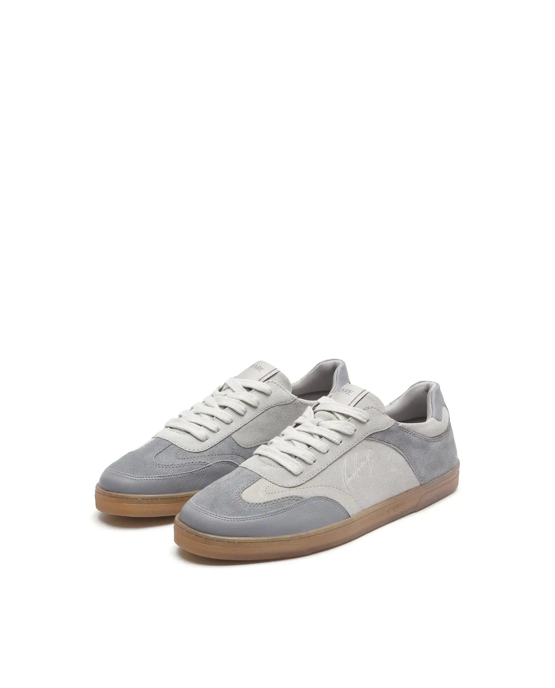 RAREZ Rare Rabbit Men's Rex Grey Leather Lace - Up Closure Sneaker