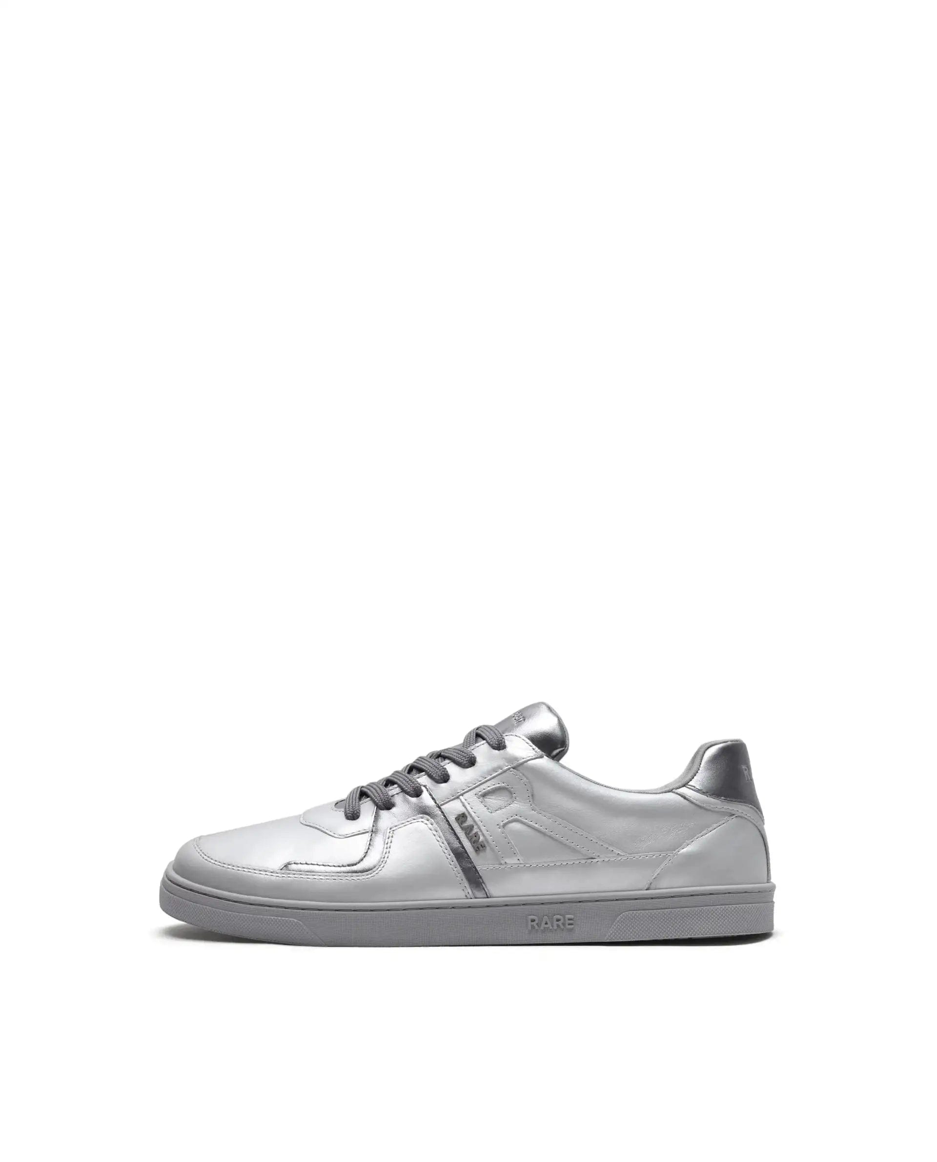 RAREZ Rare Rabbit Men's Pegasus Silver Leather Lace - Up Closure Sneaker