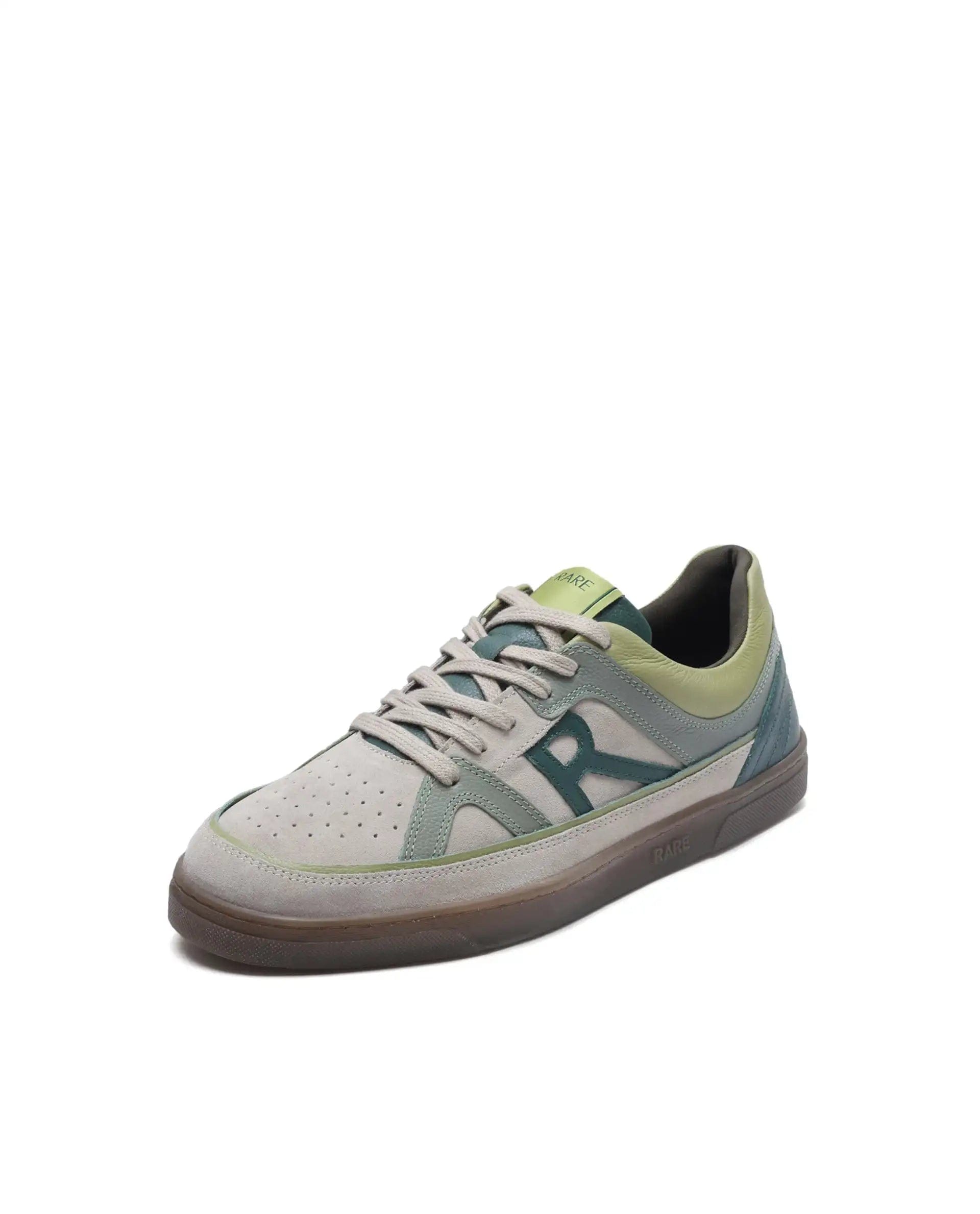 RAREZ Rare Rabbit Men's Vale Green Leather Lace - Up Closure Sneaker