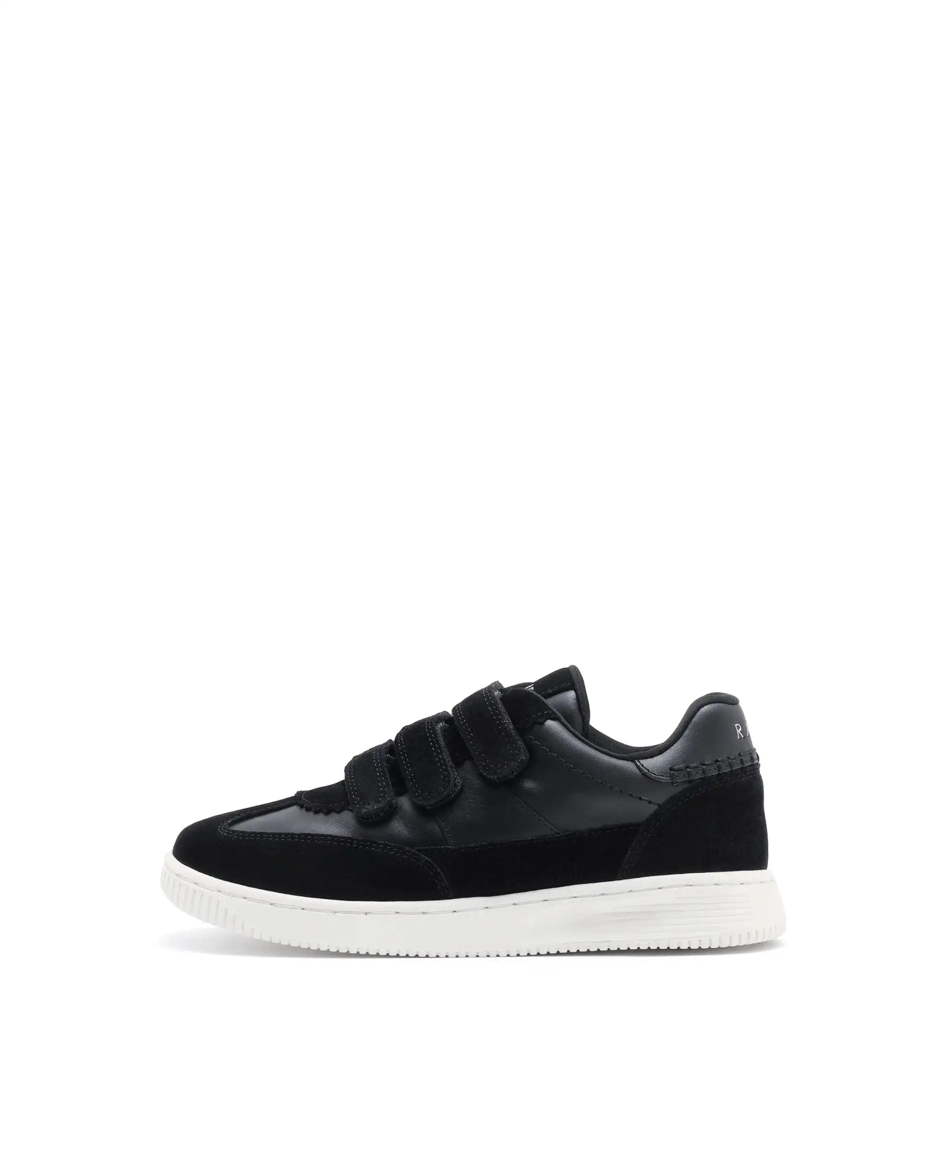 RAREZ Rare Ones Kids Walc Black Leather Riptape Fastening Sneaker