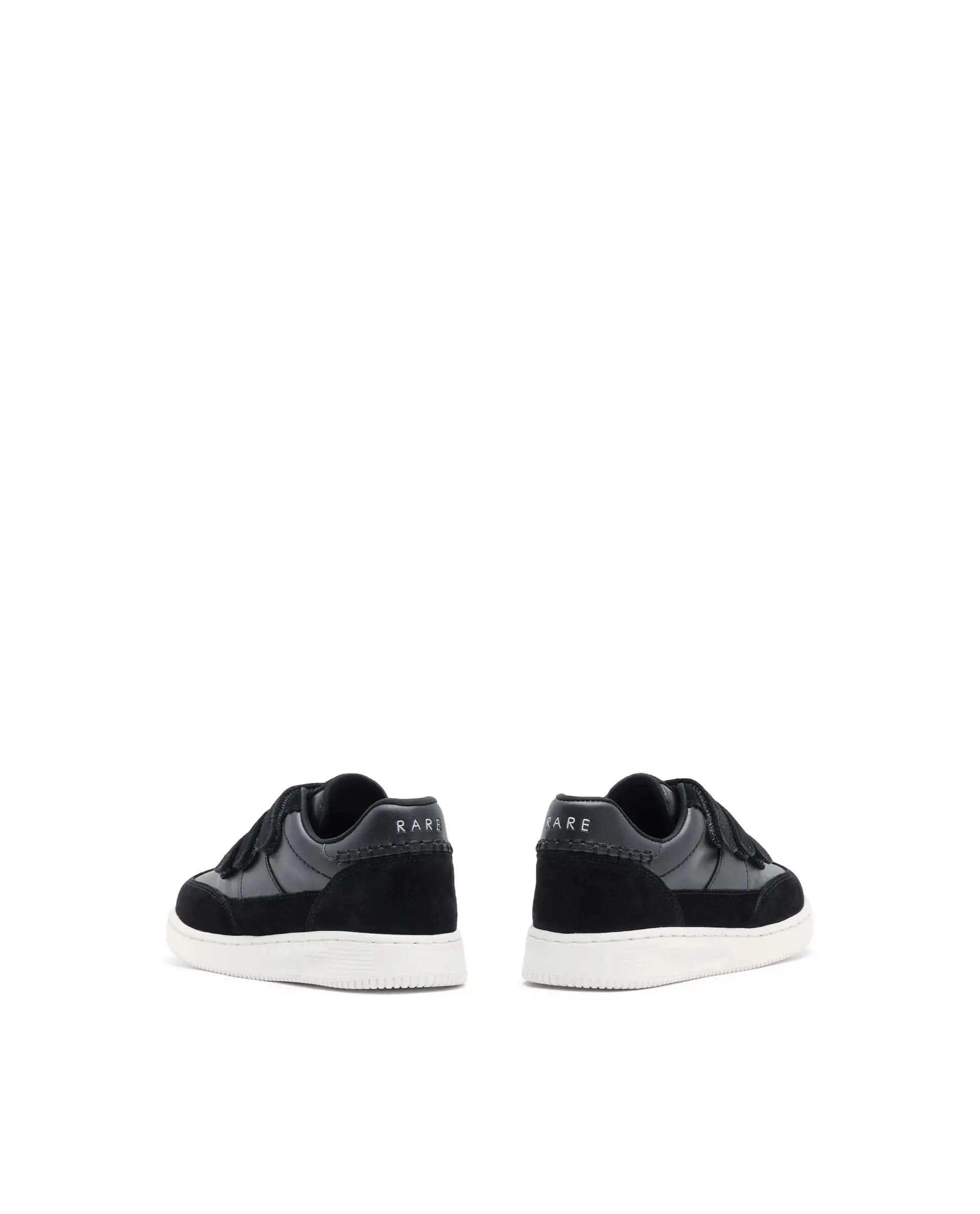RAREZ Rare Ones Kids Walc Black Leather Riptape Fastening Sneaker