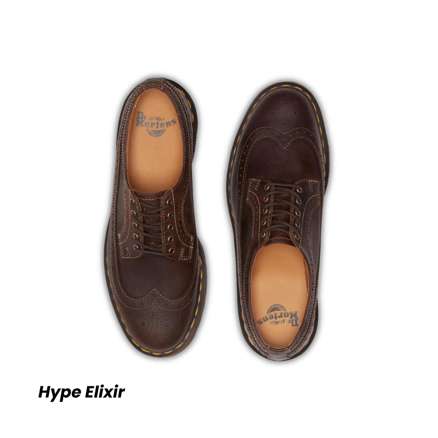 Dr Martens 3989 Crazy Horse Leather Brogue Shoes Dark Brown