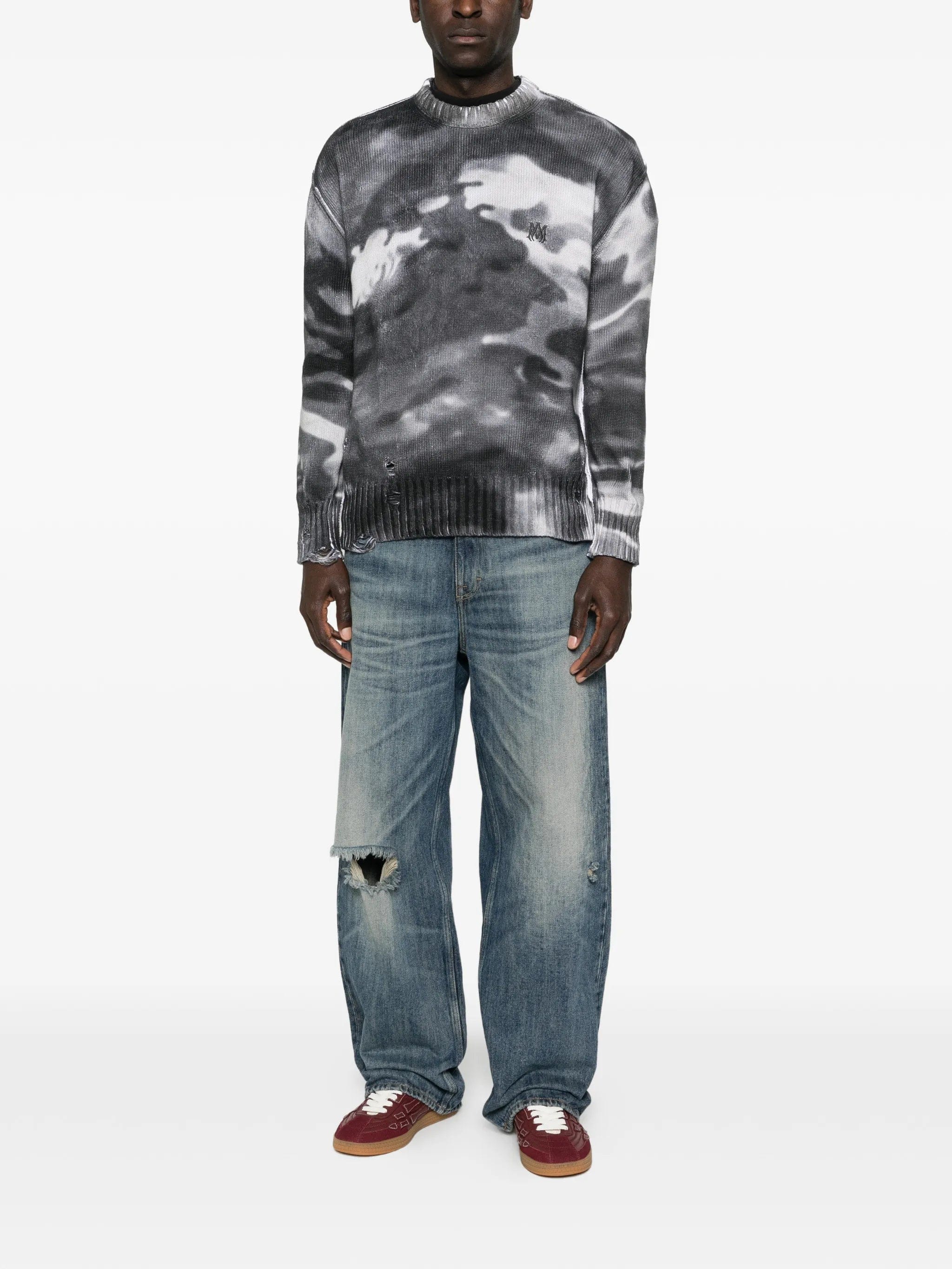 AMIRI camouflage distressed sweater
