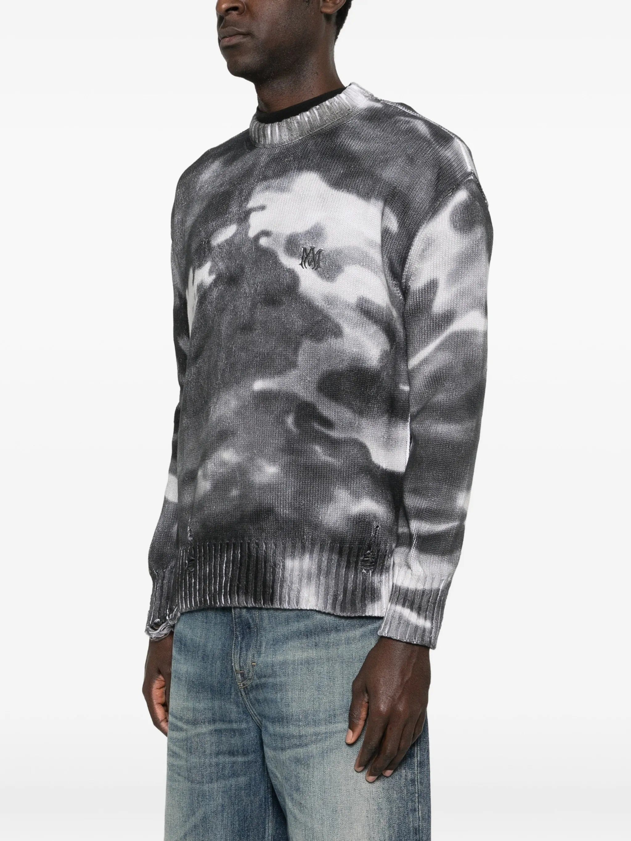 AMIRI camouflage distressed sweater