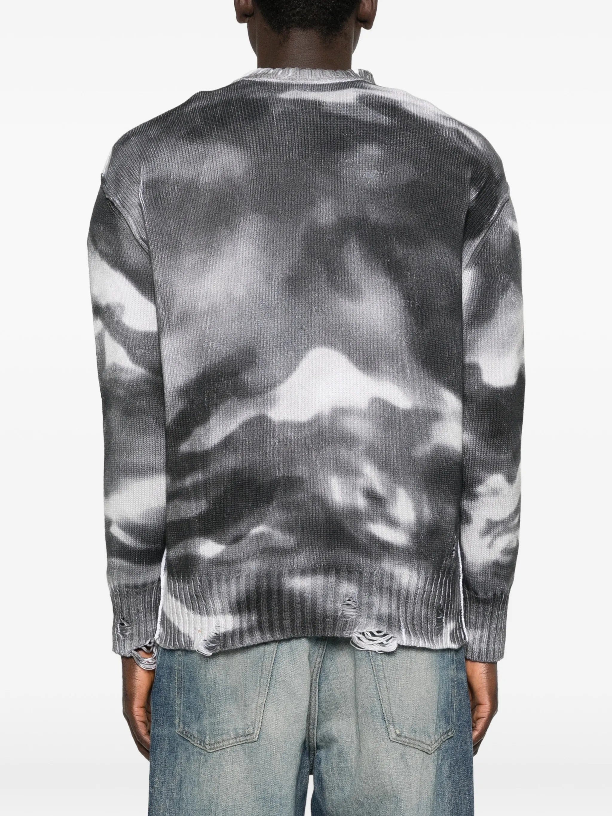 AMIRI camouflage distressed sweater