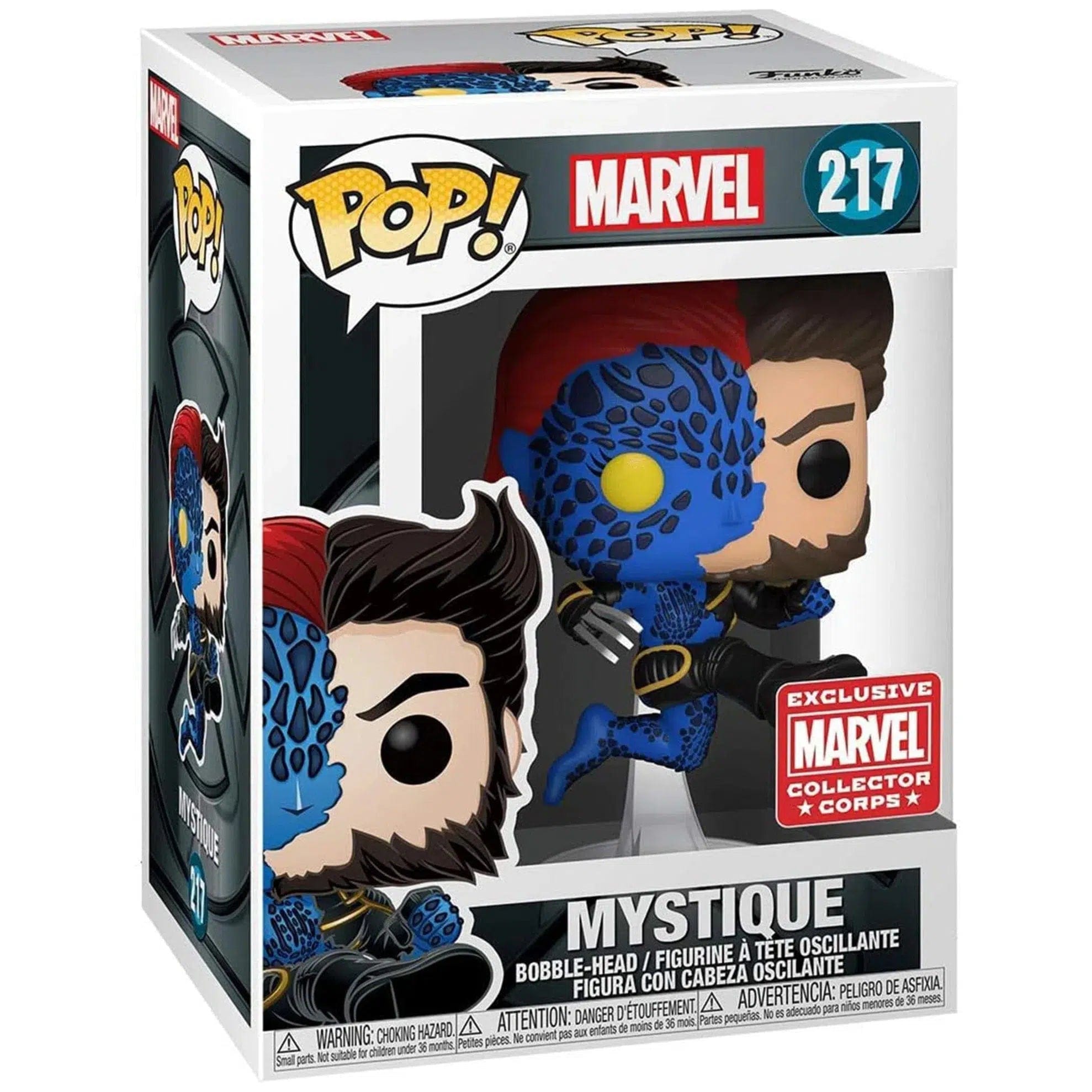 Funko Marvel: X - Men - Mystique Bobble - Head Figure (#217) - Funko - Pop! Series, Exclusive Marvel Collector Corps