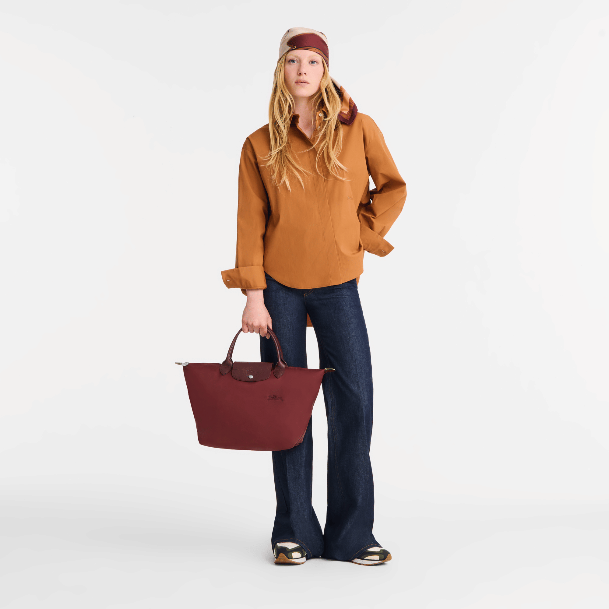 Long Champ Longchamp Le Pliage Green M Handbag Pomegranate