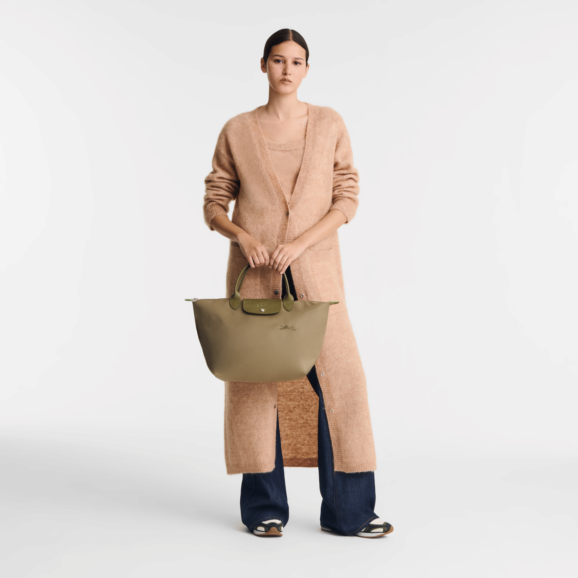 Long Champ Longchamp Le Pliage Green M Handbag Artichoke