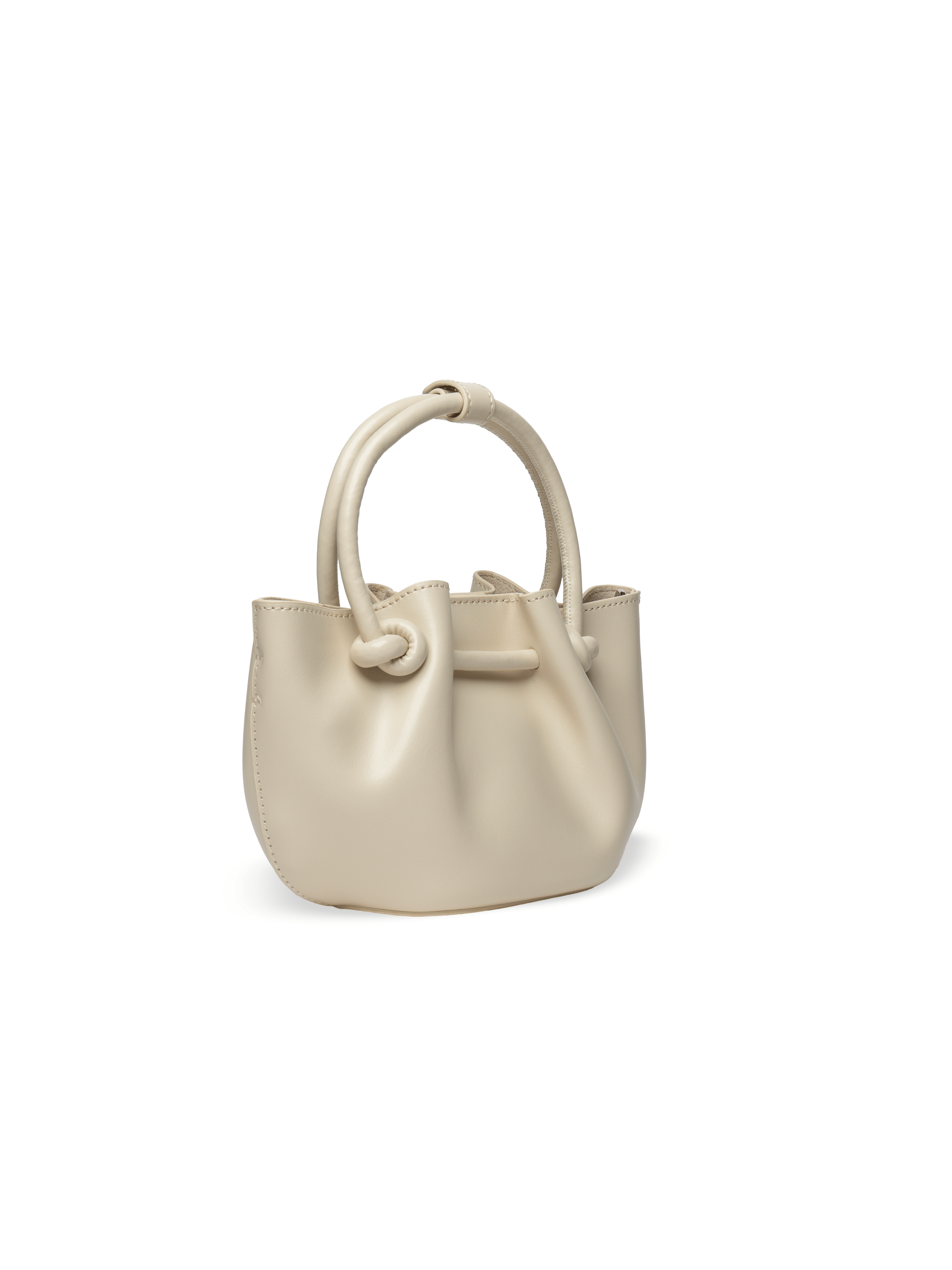 Favori Corda - Ladies Leather Handbag With Knotted Handle I Ivory
