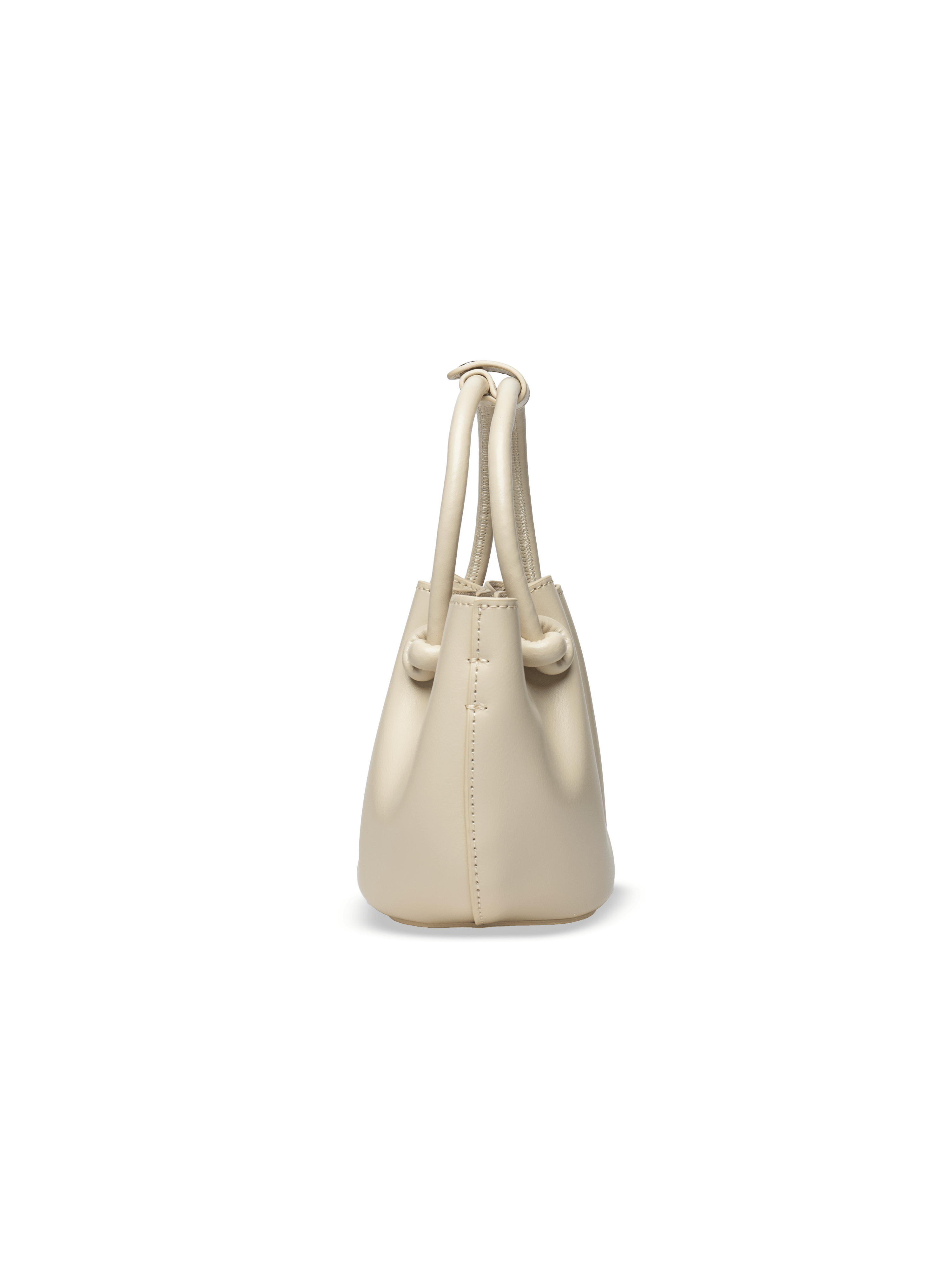 Favori Corda - Ladies Leather Handbag With Knotted Handle I Ivory