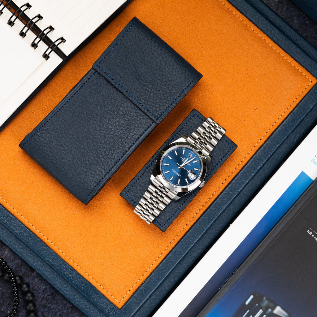 IFL Watches Navy Leather Watch Pouch