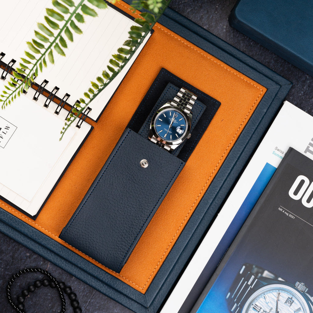 IFL Watches Navy Leather Watch Pouch