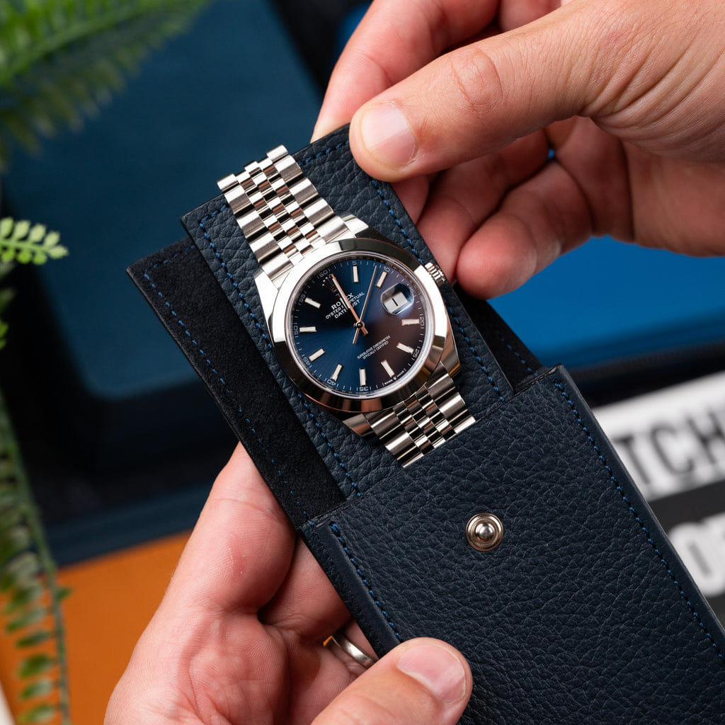 IFL Watches Navy Leather Watch Pouch