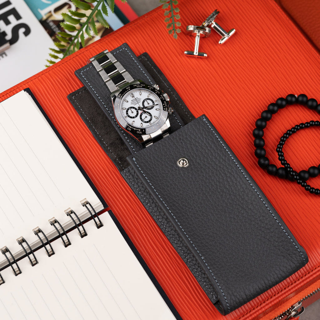 IFL Watches Charcoal Leather Watch Pouch