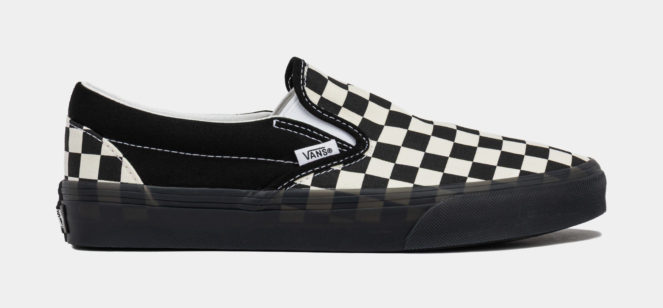 Vans Slip On Checkered Mens Lifestyle Shoes (Black/White)