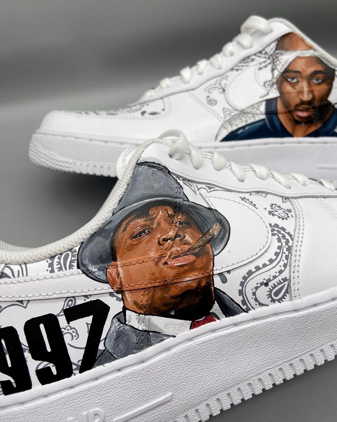 Mdcustoms Biggie - x - Tupac Bandana Af1