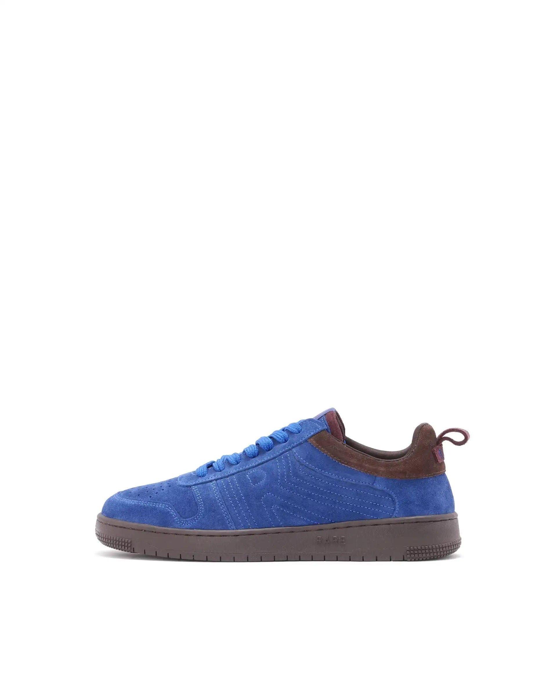 RAREZ Rare Rabbit Men's Banes Blue Genuine Suede Leather Low - Top Lace Up Sneaker Shoes