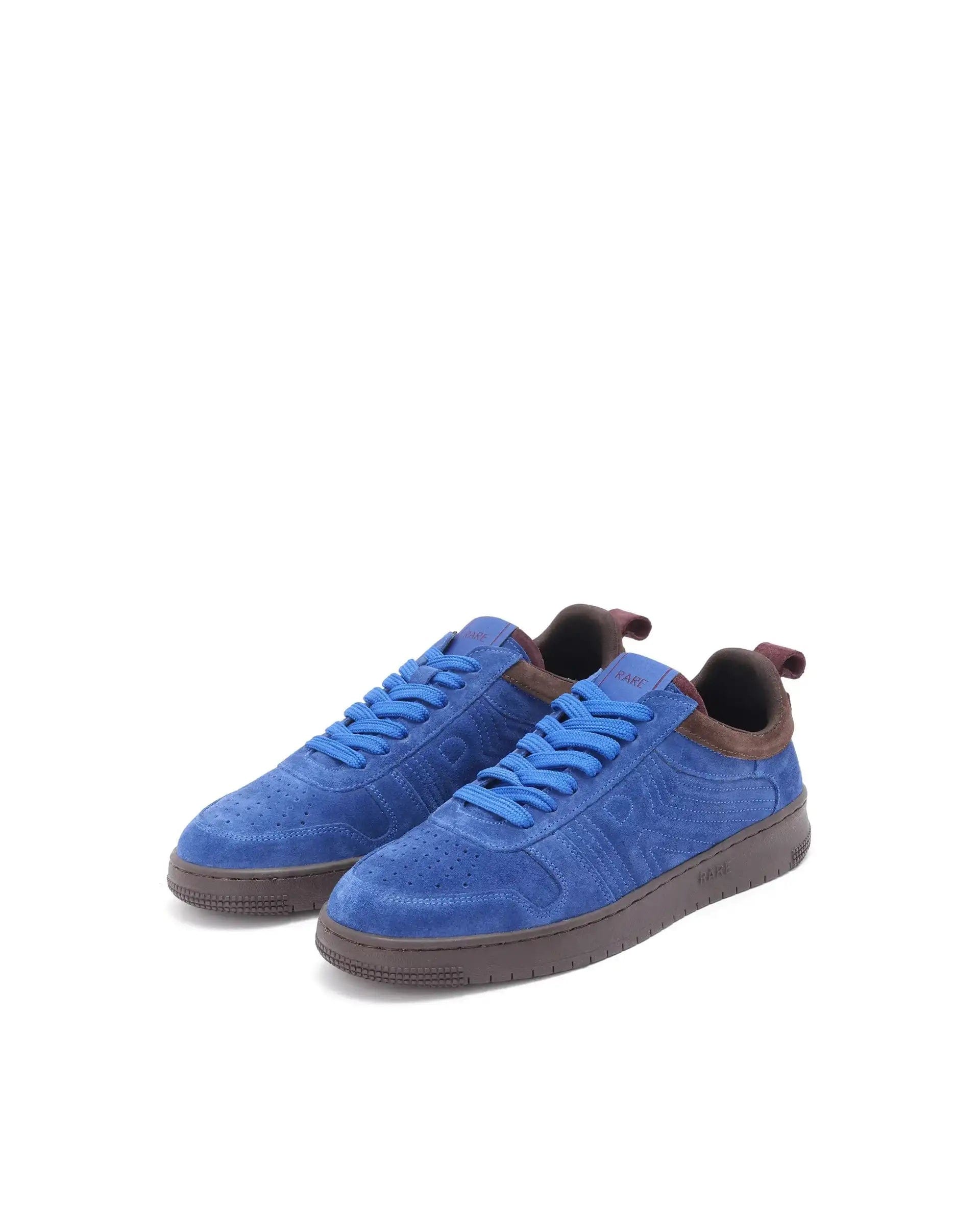 RAREZ Rare Rabbit Men's Banes Blue Genuine Suede Leather Low - Top Lace Up Sneaker Shoes