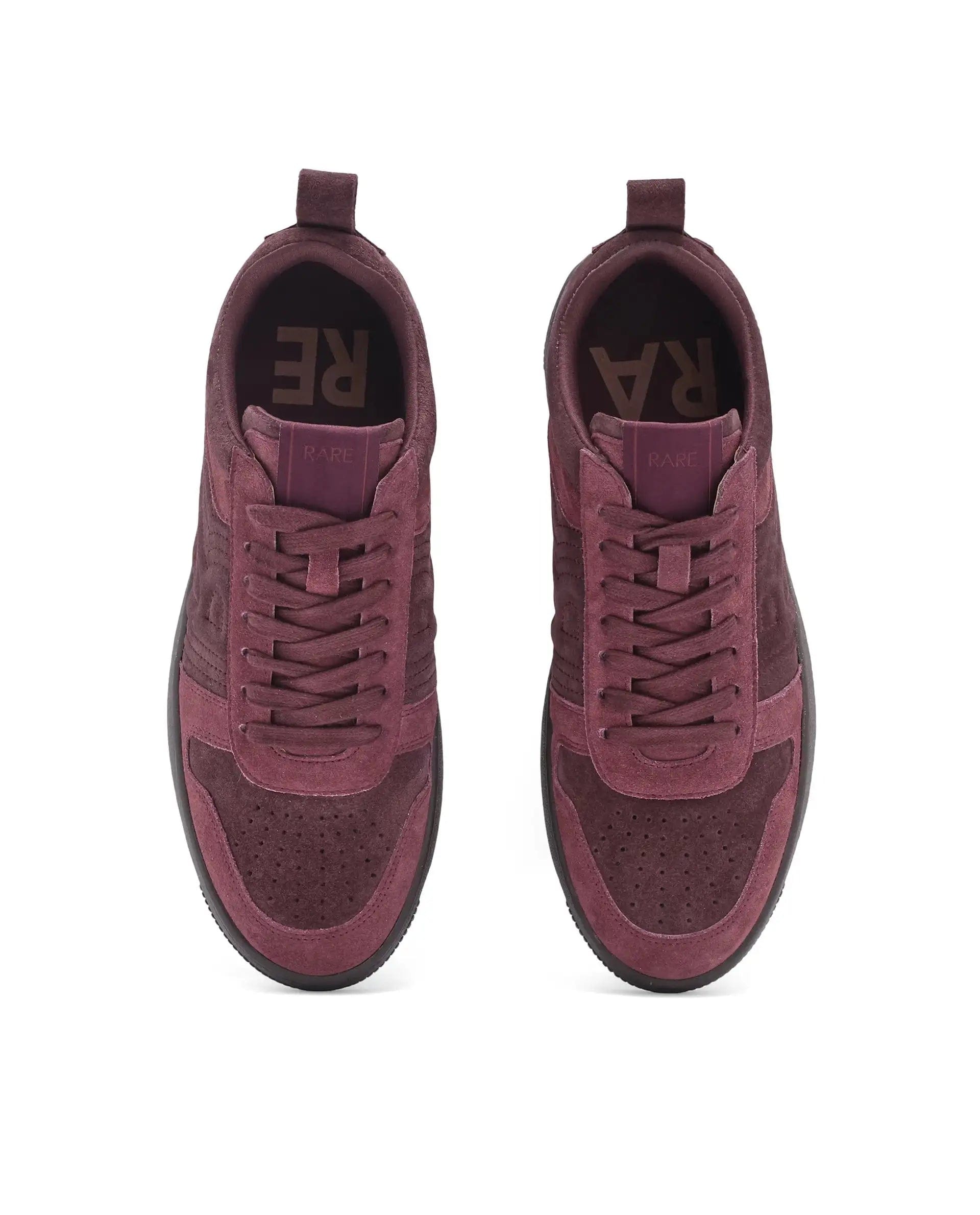 RAREZ Rare Rabbit Men Senab Purple Genuine Suede Leather Low - Top Lace Up Sneaker Shoes