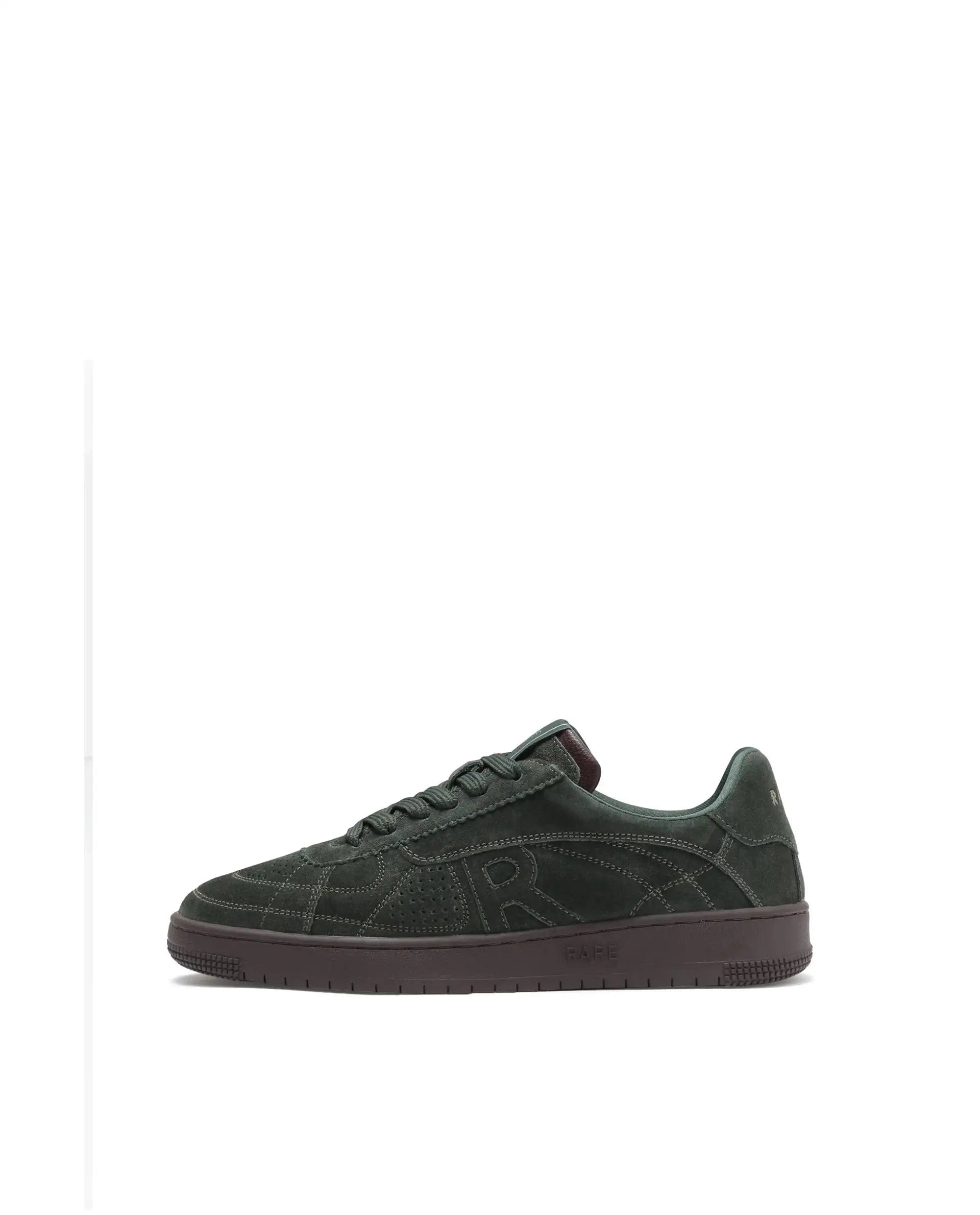 RAREZ Rare Rabbit Men's Ragno Green Genuine Suede Leather Low - Top Lace Up Sneaker Shoes