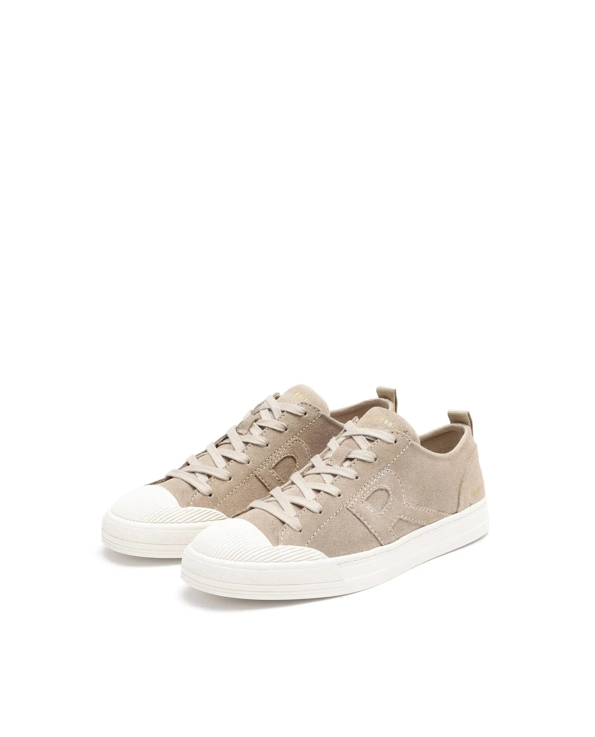 RAREZ Rare Rabbit Mens Sauron Beige Round Toe Premium Suede Lace Up Low Top Sneaker Shoes