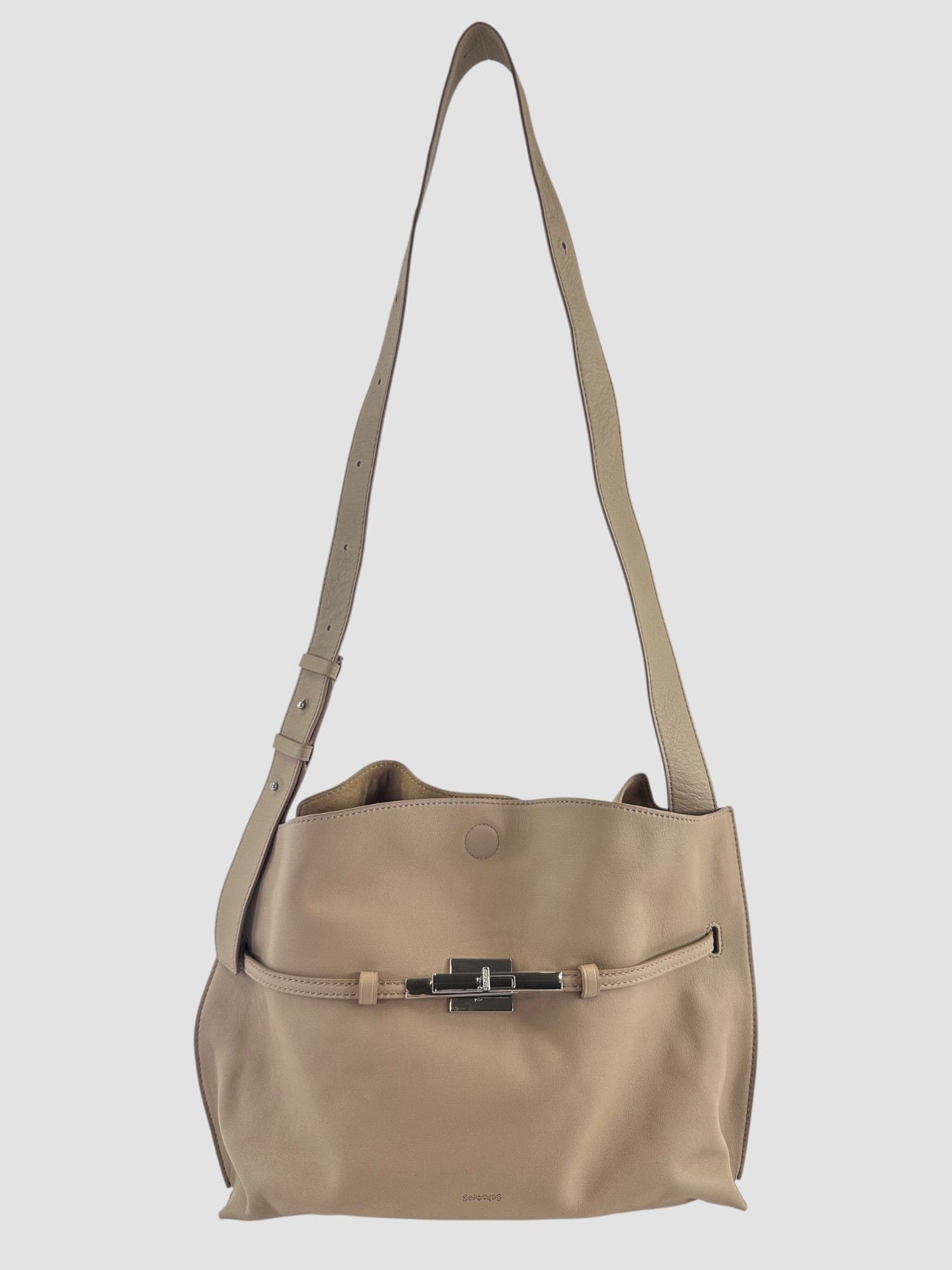 Rebeanco Taupe Saoi Belt Crosbody Handbag