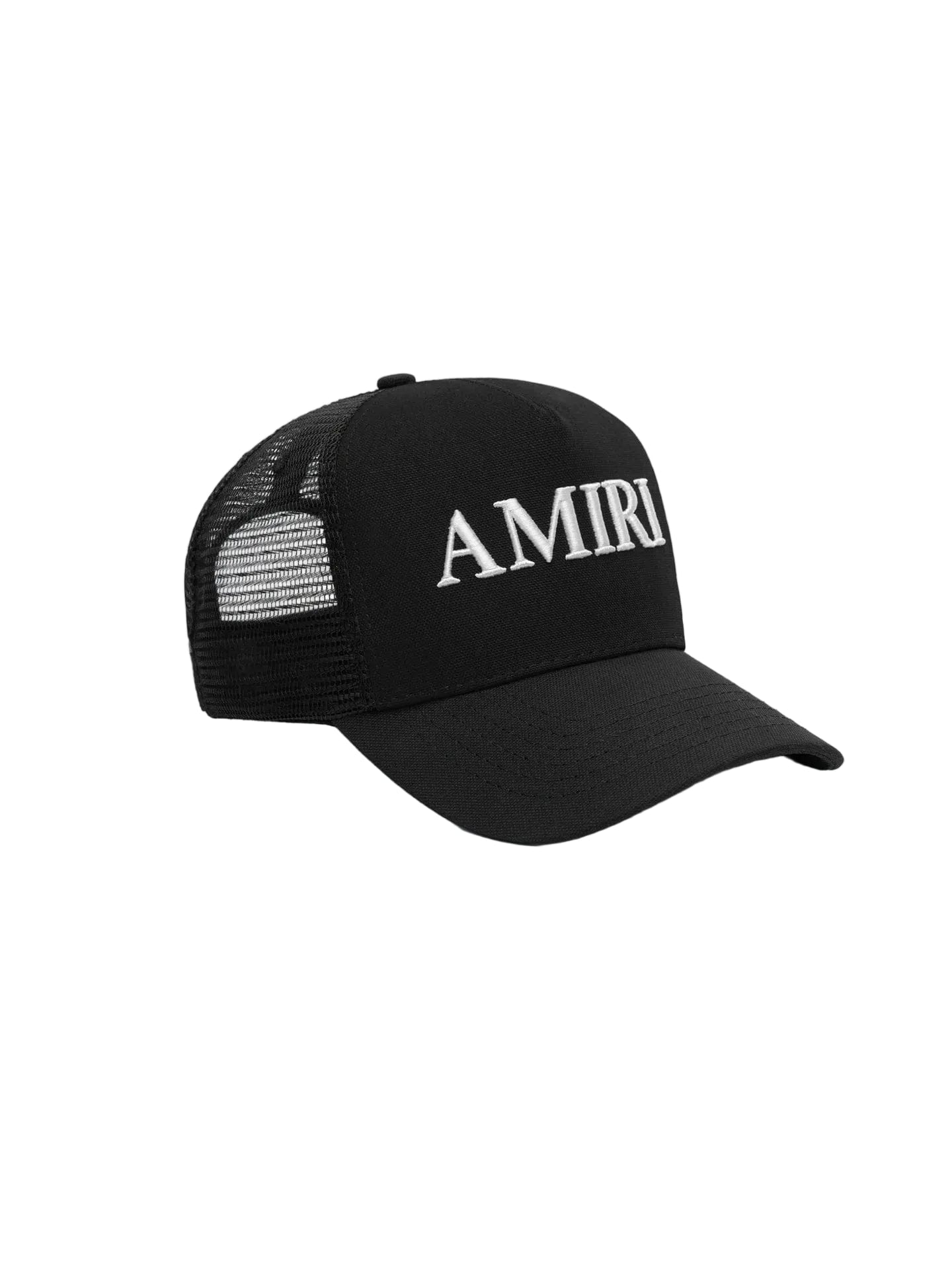 Amiri Core Logo Trucker Hat Black White