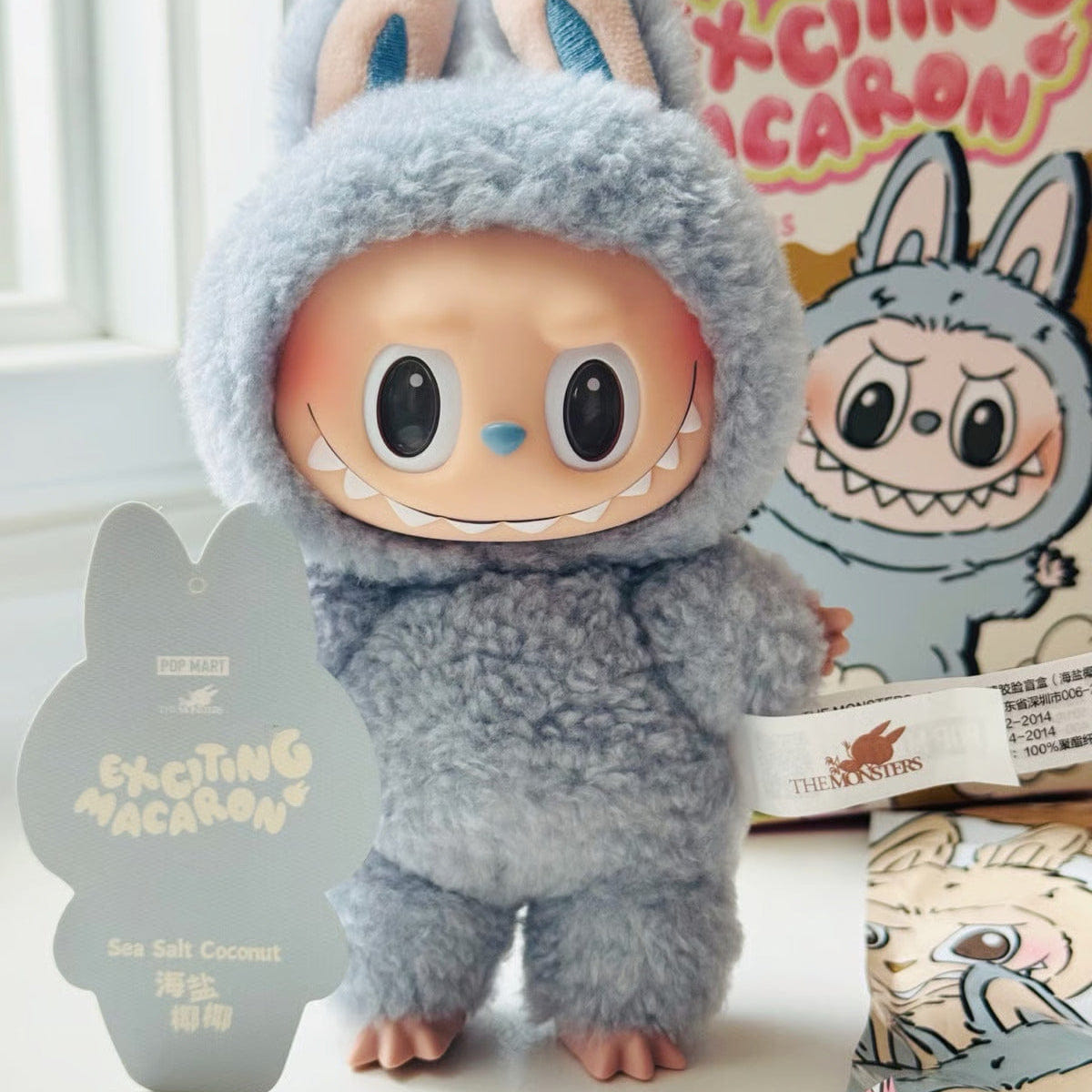 Pop Mart Labubu The Monsters Exciting Macarons Sea Salt Coconut Vinyl Plush Pendant