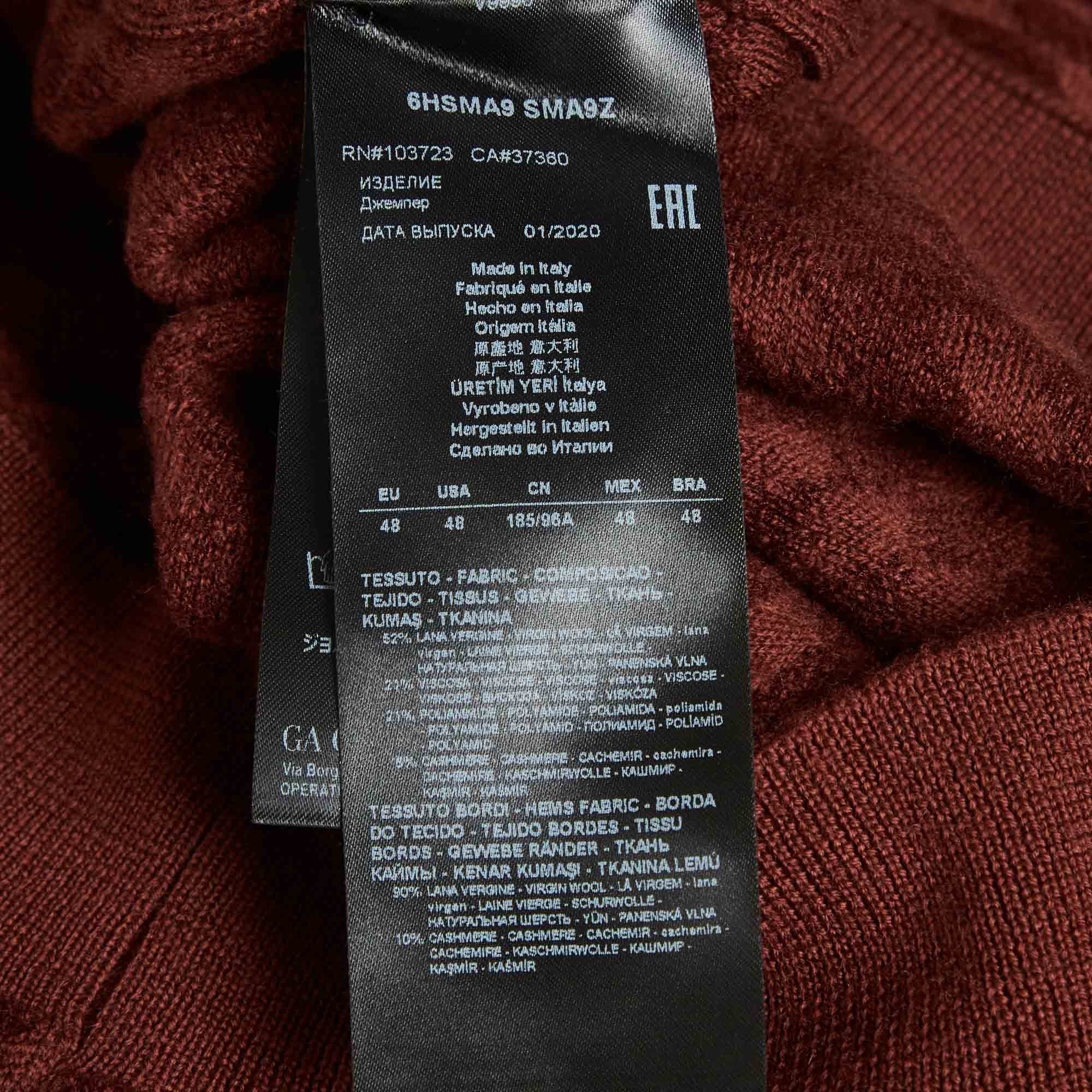 Giorgio Armani Geo Pattern Knit Crewneck Sweater