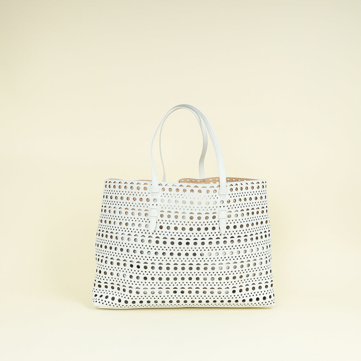 Alaia White Cut - Out Mina 44 Tote Bag