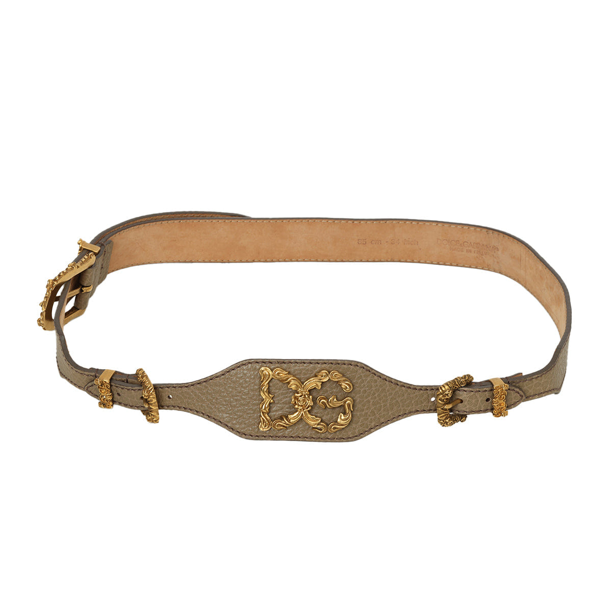 Dolce & Gabbana Dusty Grey Barocco Belt