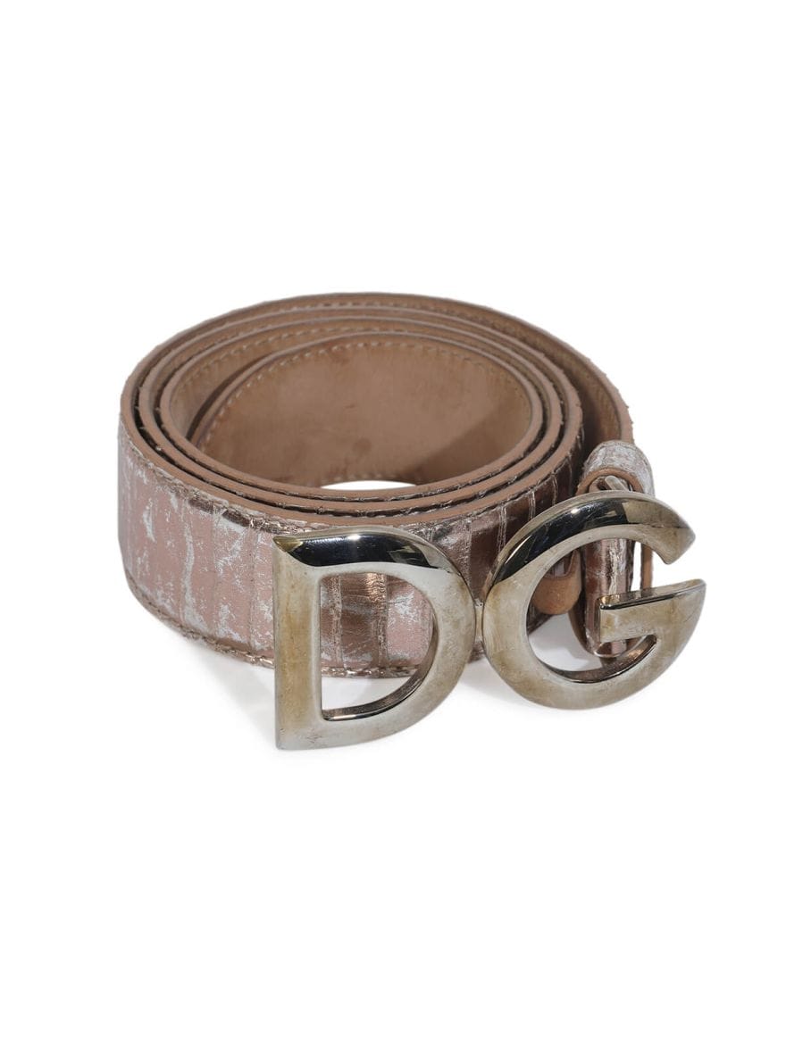 Dolce & Gabbana Exotic Print Rose Gold Belt/Size - 80 cm/32Inch