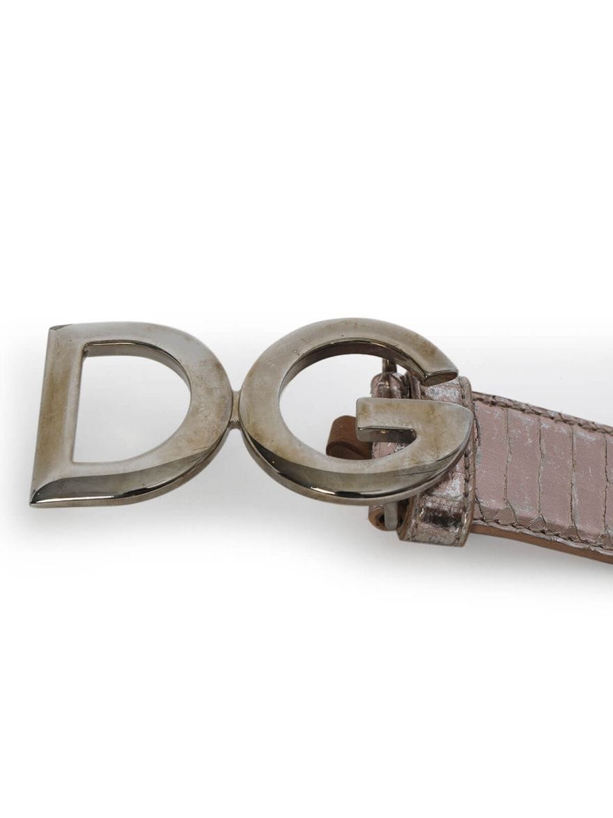 Dolce & Gabbana Exotic Print Rose Gold Belt/Size - 80 cm/32Inch