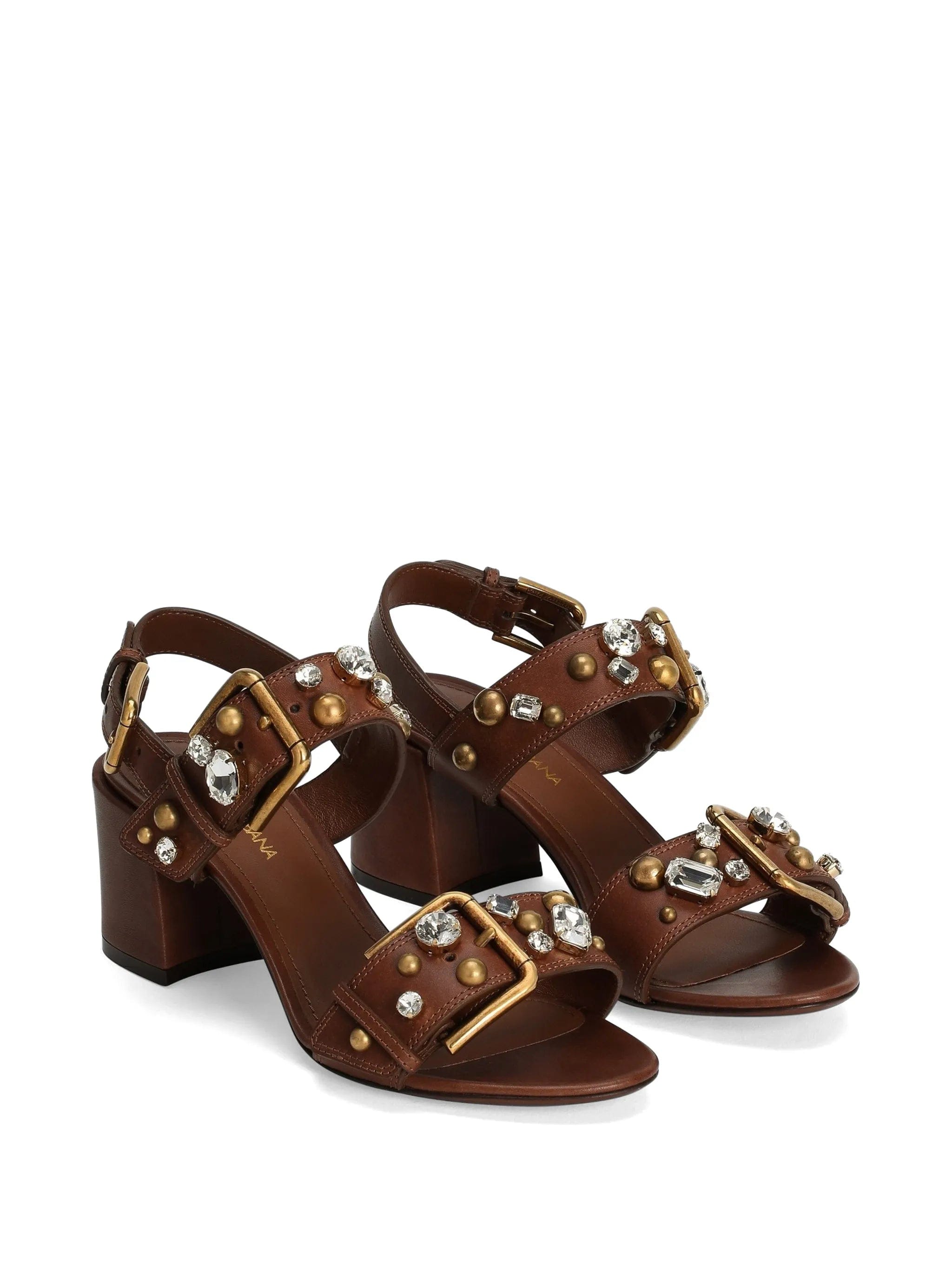 Dolce & Gabbana cowhide Keira sandals with embellishments