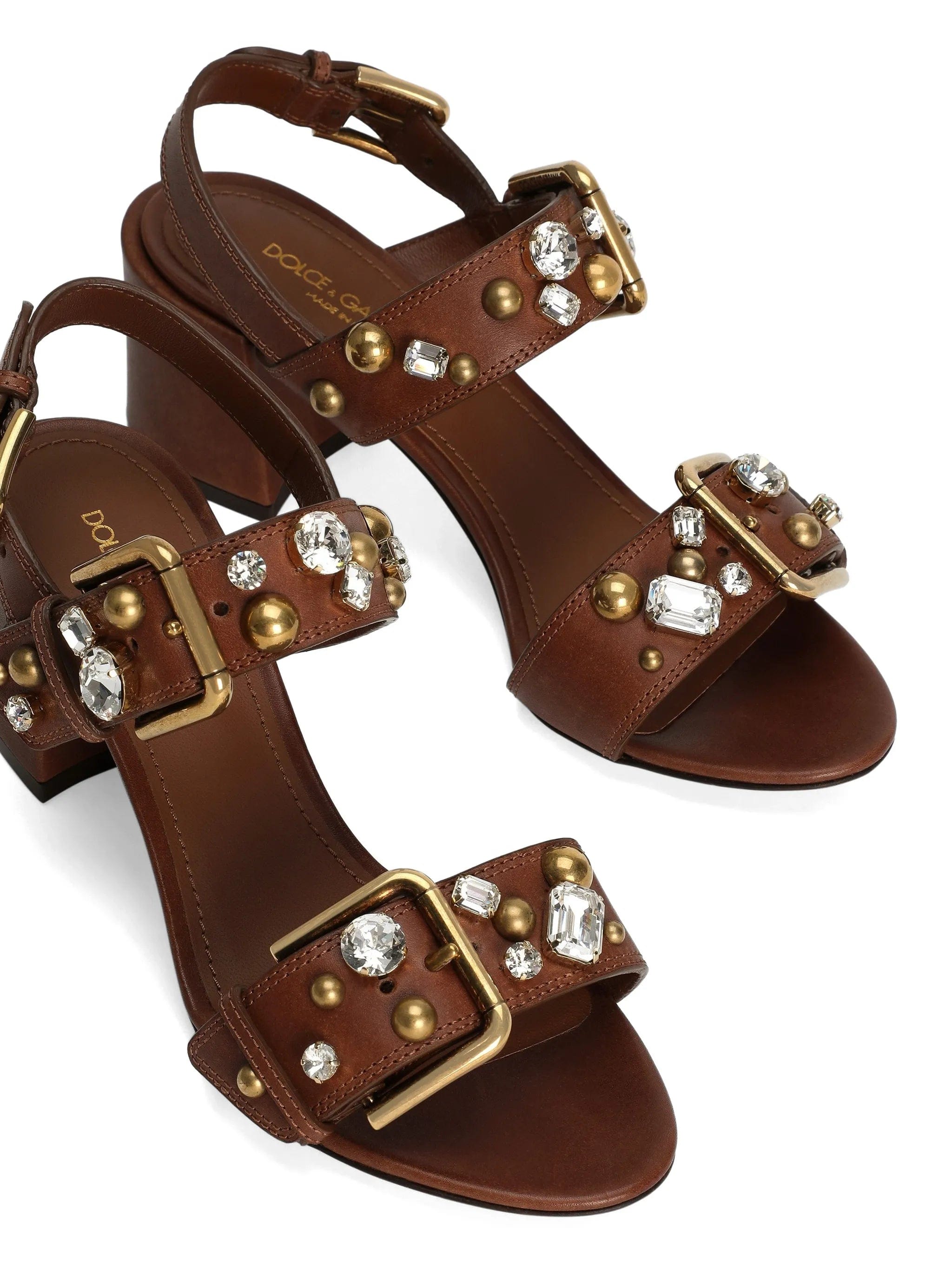 Dolce & Gabbana cowhide Keira sandals with embellishments
